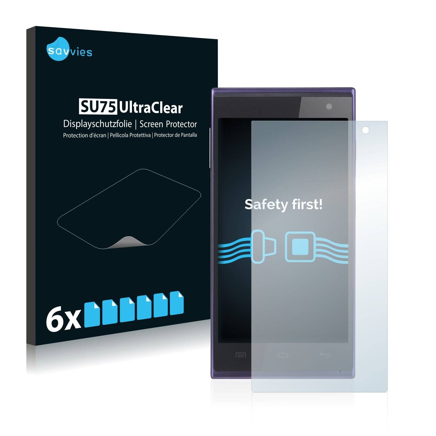 6x Savvies SU75 Displayschutzfolie für Prestigio MultiPhone 5505