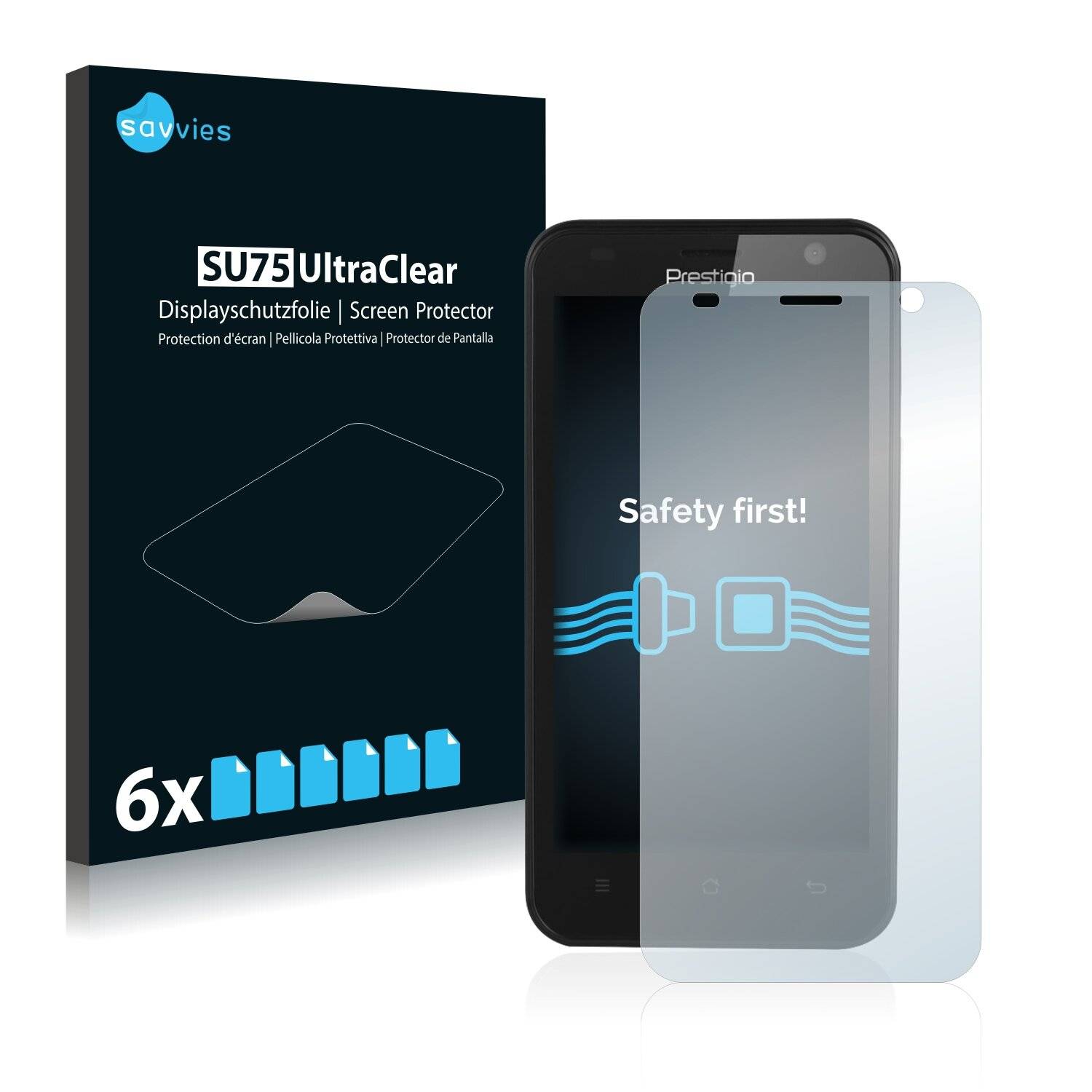6x Savvies SU75 Displayschutzfolie für Prestigio MultiPhone 3450