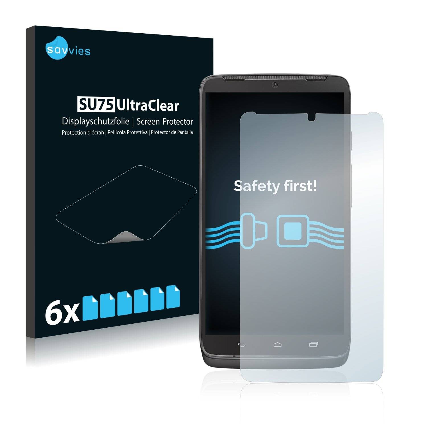 6x Savvies SU75 Displayschutzfolie für Motorola Droid