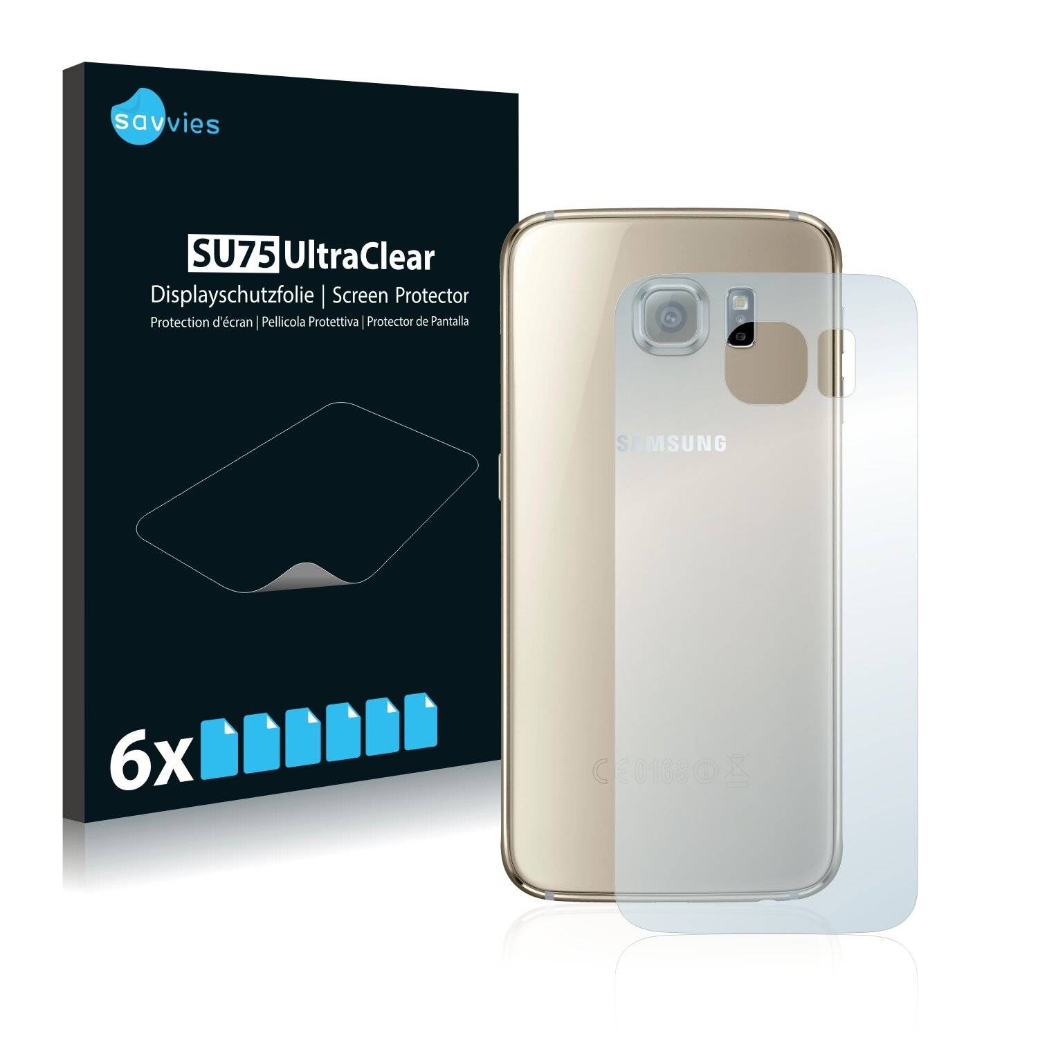 6x Savvies SU75 Displayschutzfolie für Samsung Galaxy S6
