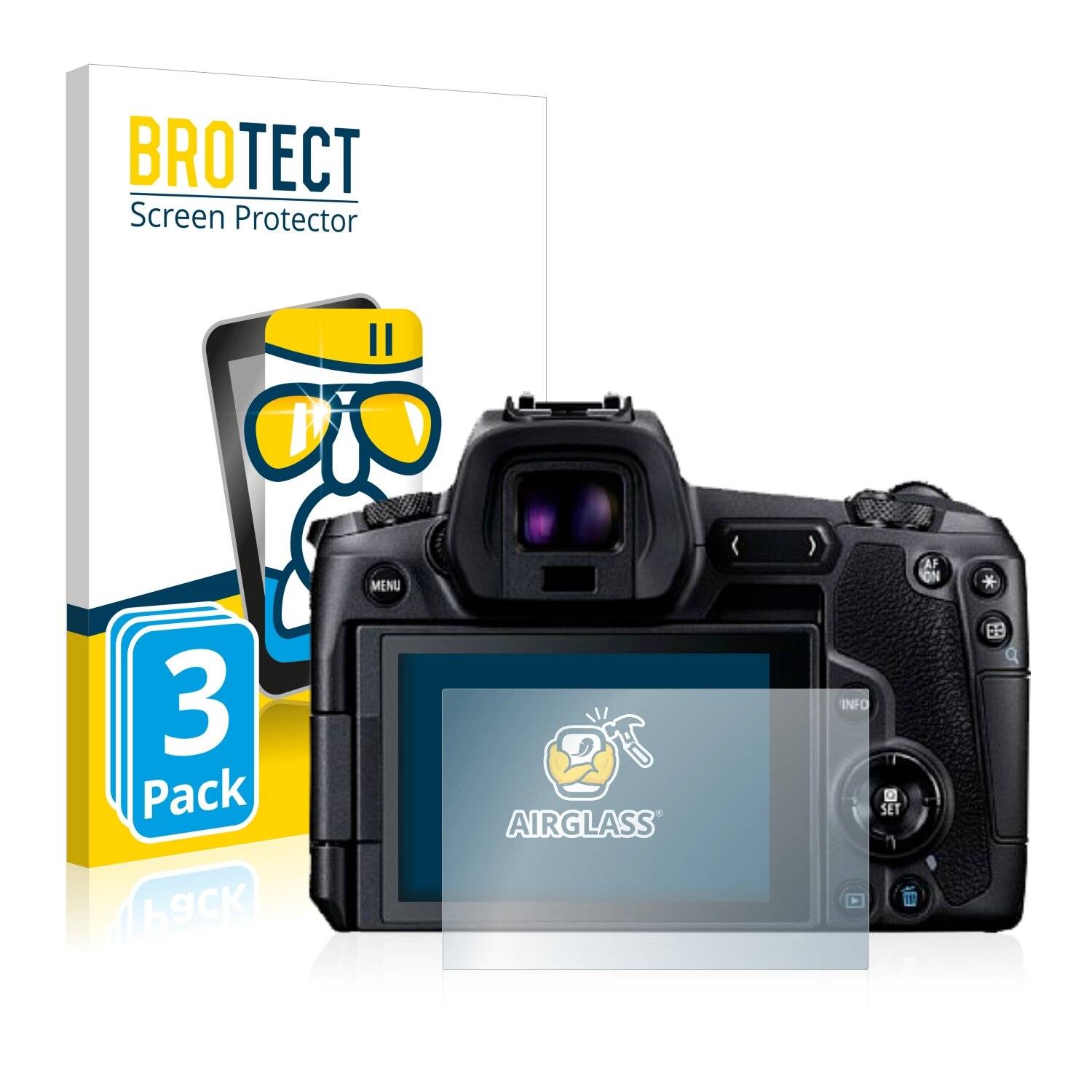 3x BROTECT AirGlass Schutzglas Folie für Canon EOS