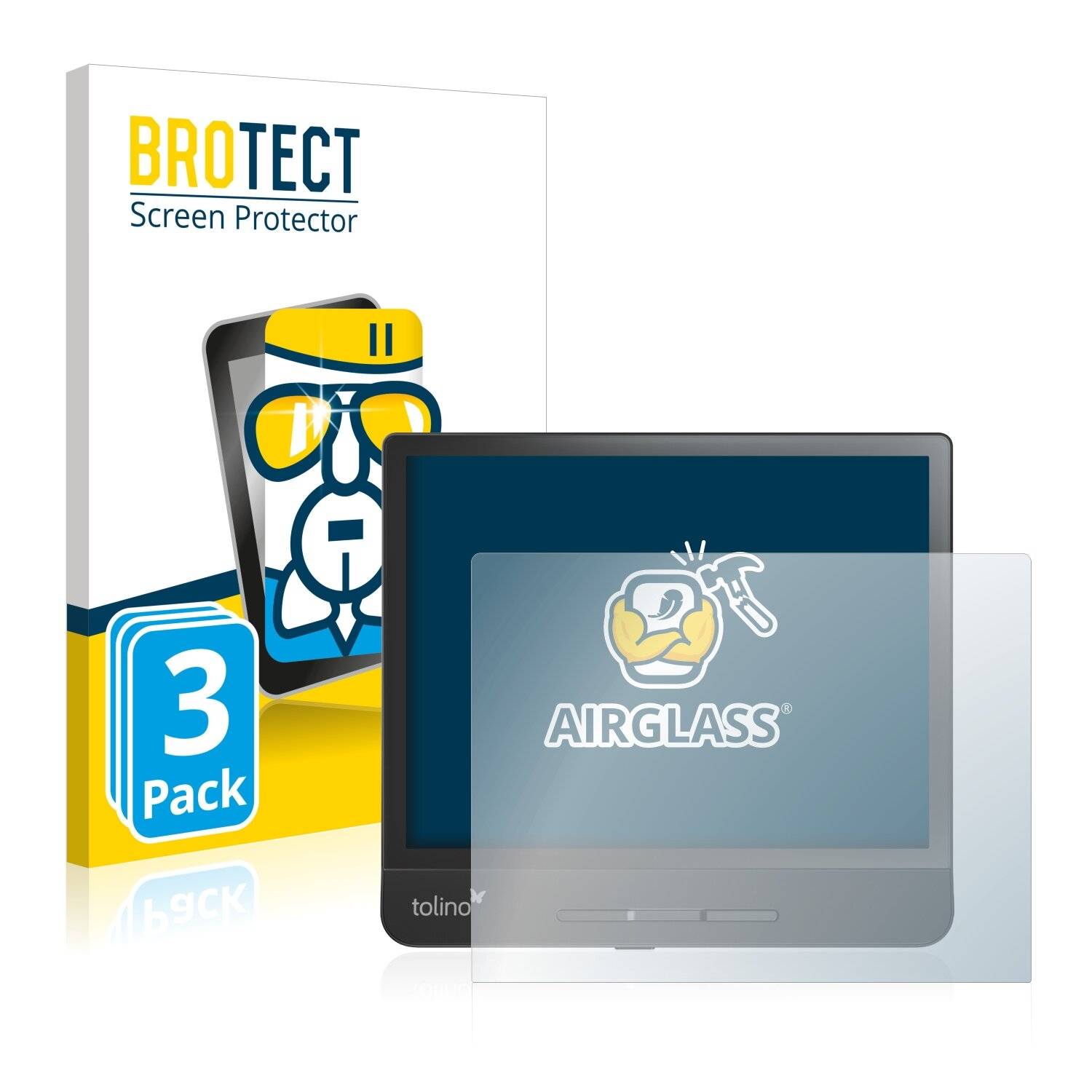 3x BROTECT AirGlass Schutzglas Folie für Tolino Epos 2 (im
