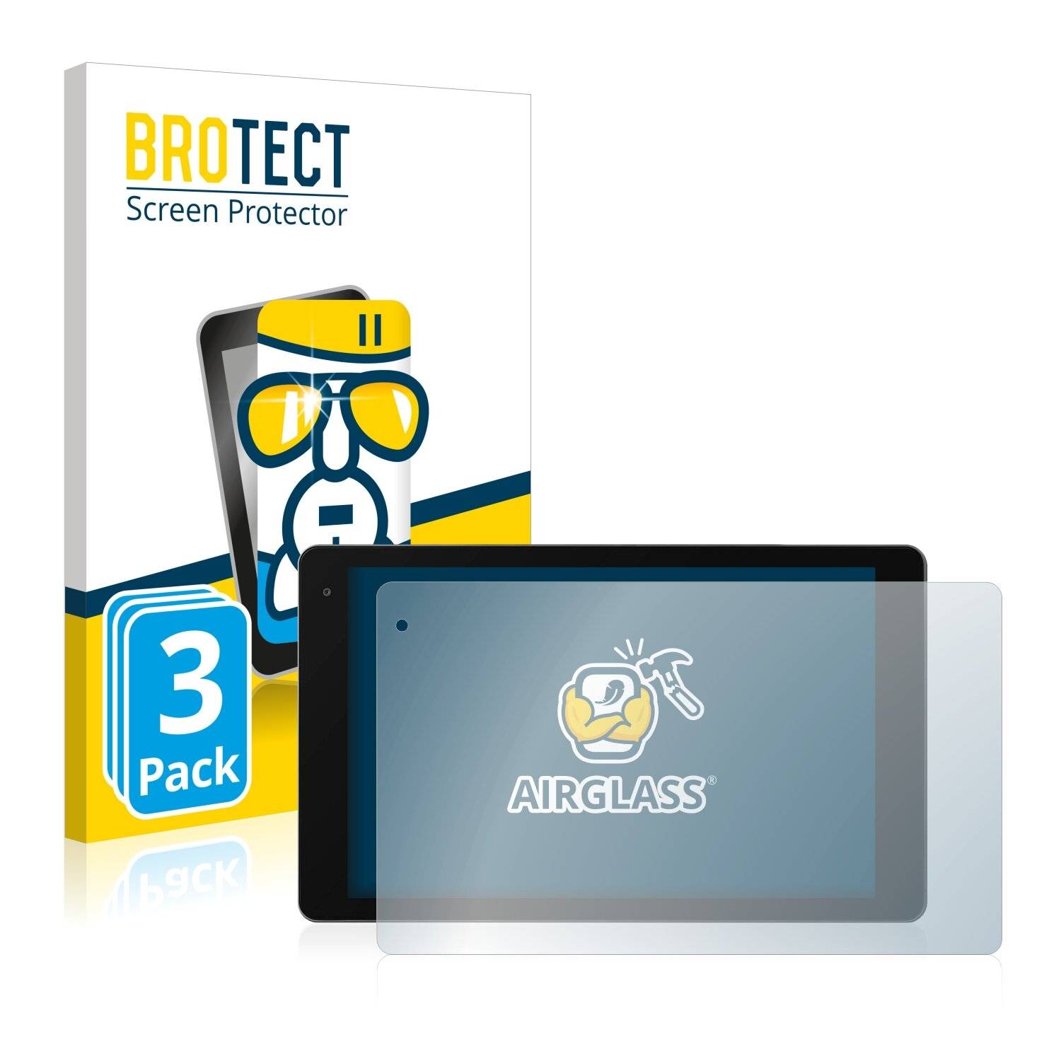 3x BROTECT AirGlass Schutzglas Folie für Medion Lifetab P10603 (MD