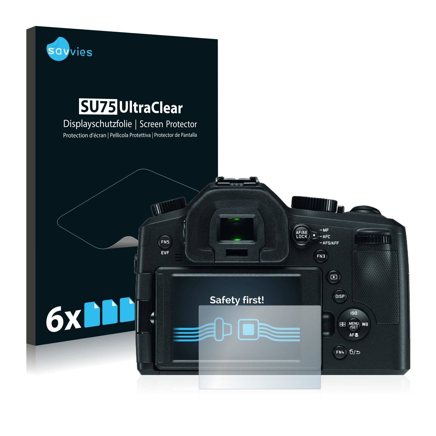 6x Savvies SU75 Displayschutzfolie für Leica V-LUX (Typ