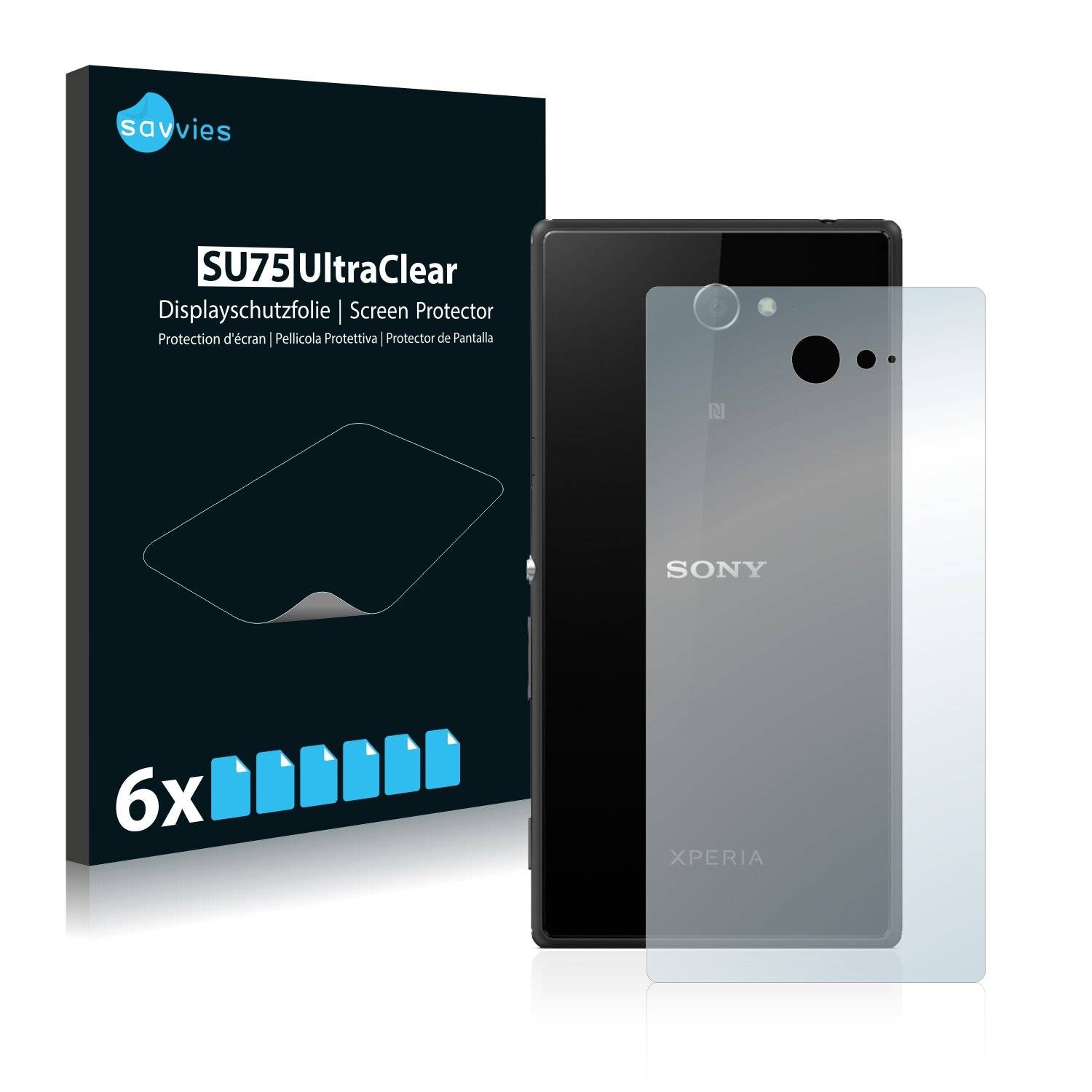 6x Savvies SU75 Displayschutzfolie für Sony Xperia M2 Aqua D2403