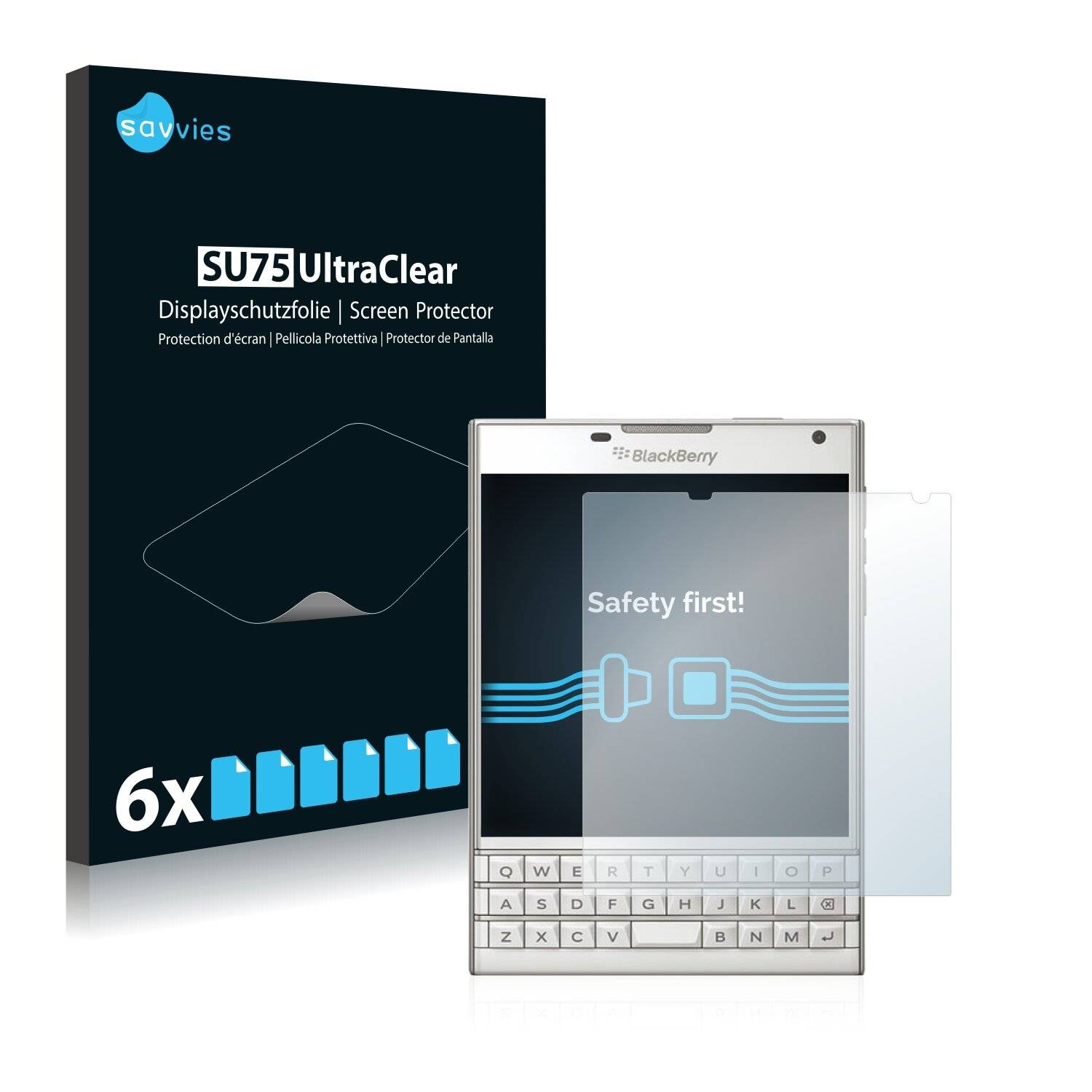 6x Savvies SU75 Displayschutzfolie für BlackBerry