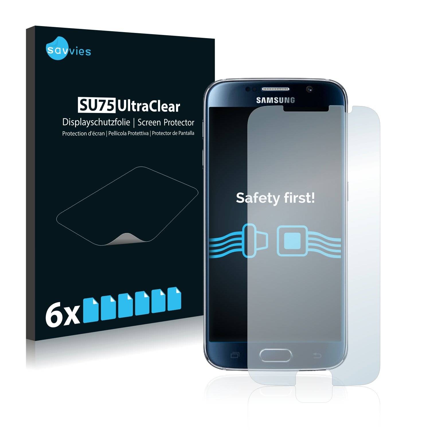6x Savvies SU75 Displayschutzfolie für Samsung Galaxy