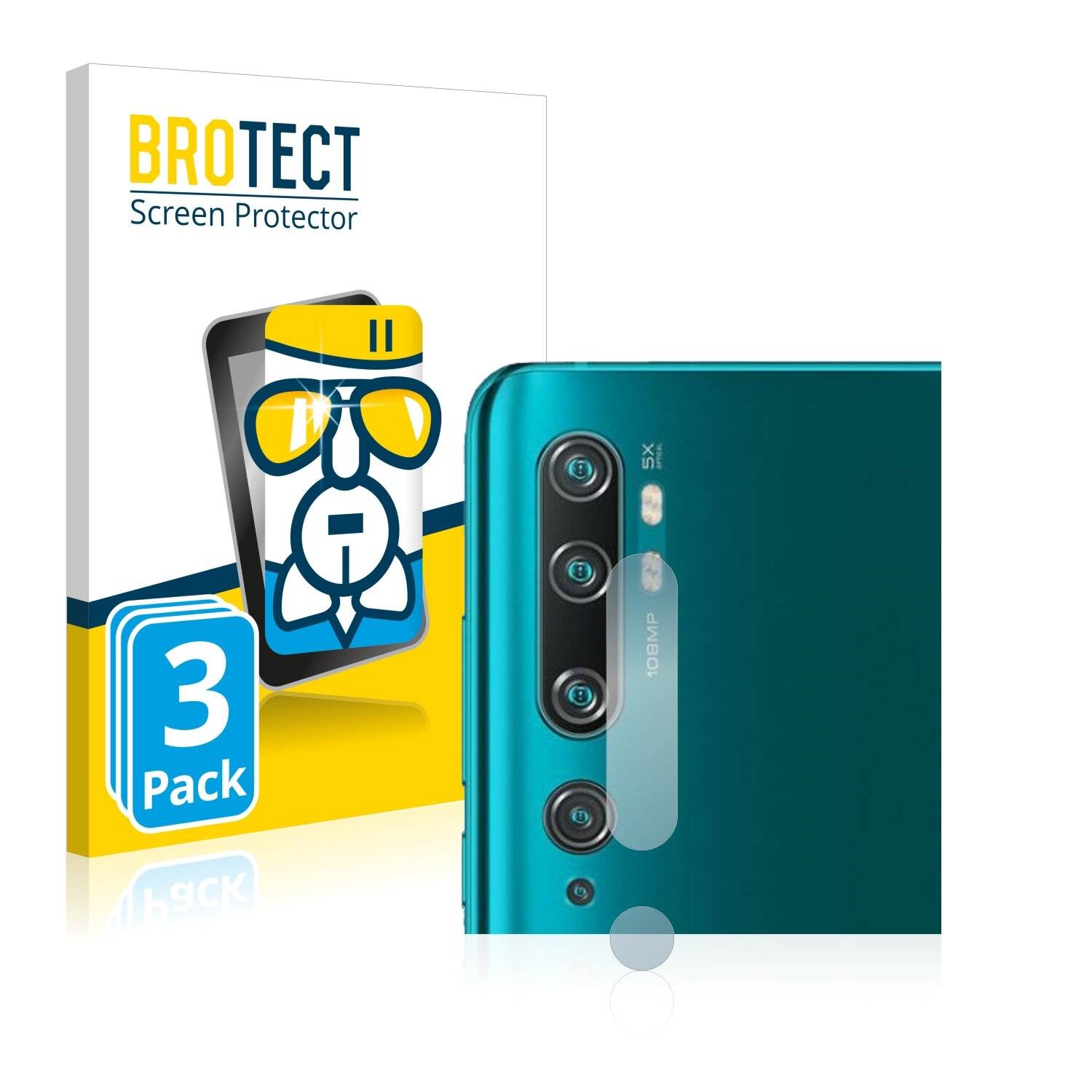 3x BROTECT AirGlass Schutzglas Folie für Xiaomi Mi Note 10 Pro (NUR