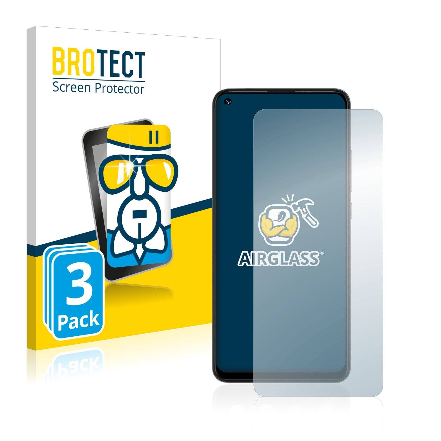 3x BROTECT AirGlass Schutzglas Folie für Umidigi Power