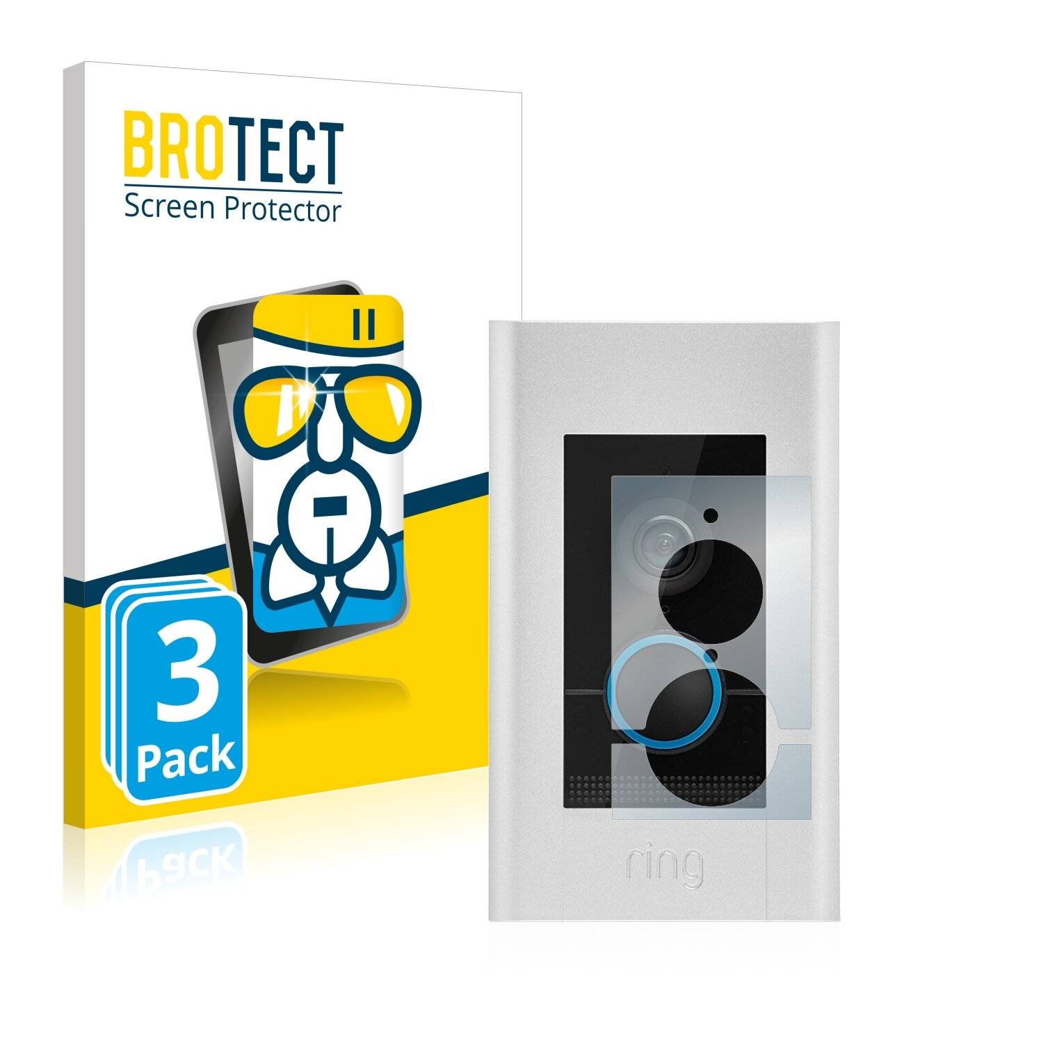 3x BROTECT AirGlass Schutzglas Folie für Ring Video Doorbell
