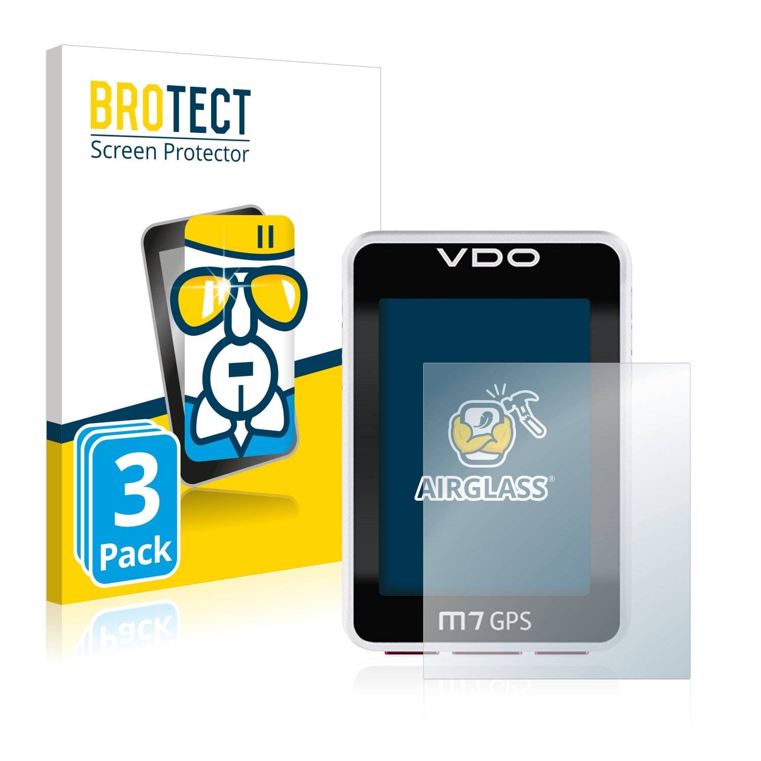 3x BROTECT AirGlass Schutzglas Folie für VDO M7