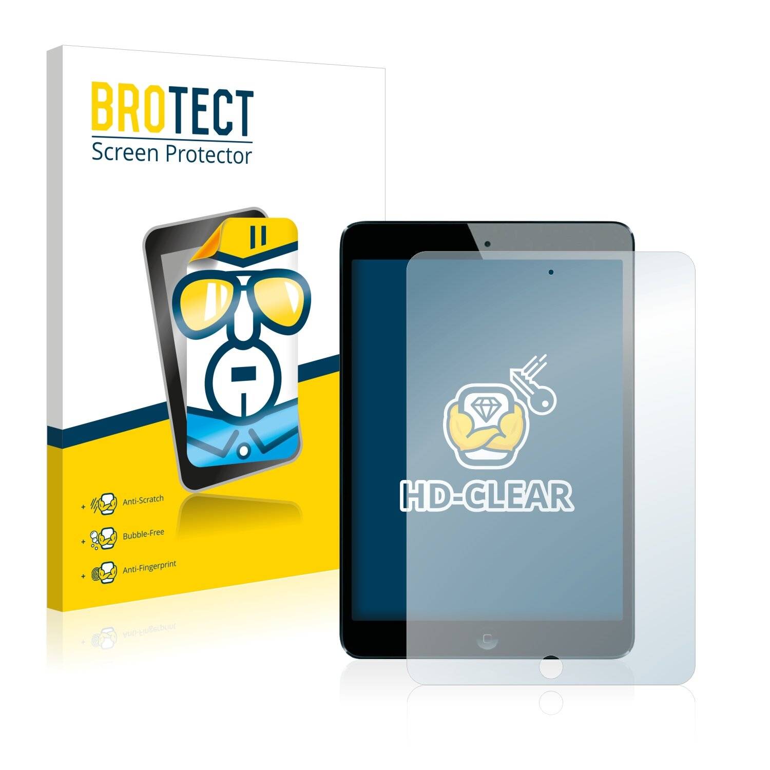 2x BROTECT HD-Clear Displayschutzfolie für Apple iPad Mini 1