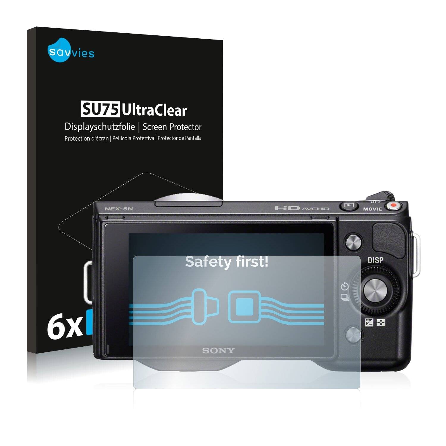 6x Savvies SU75 Displayschutzfolie für Sony Alpha