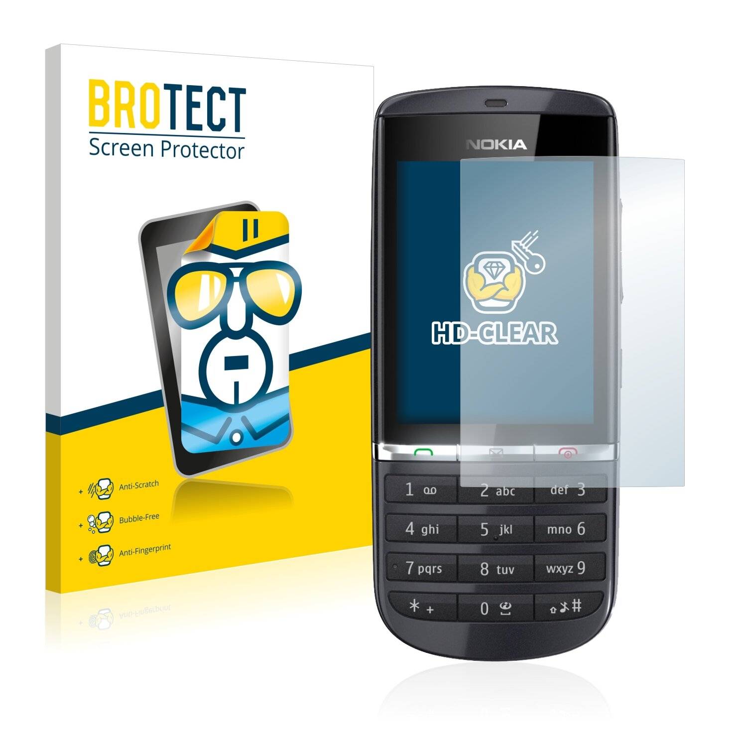 2x BROTECT HD-Clear Displayschutzfolie für Nokia Asha