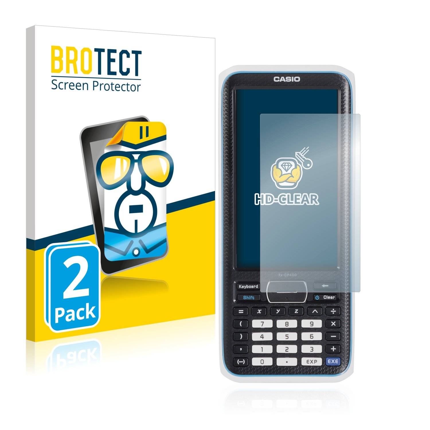2x BROTECT HD-Clear Displayschutzfolie für Casio FX-CP400 ClassPad