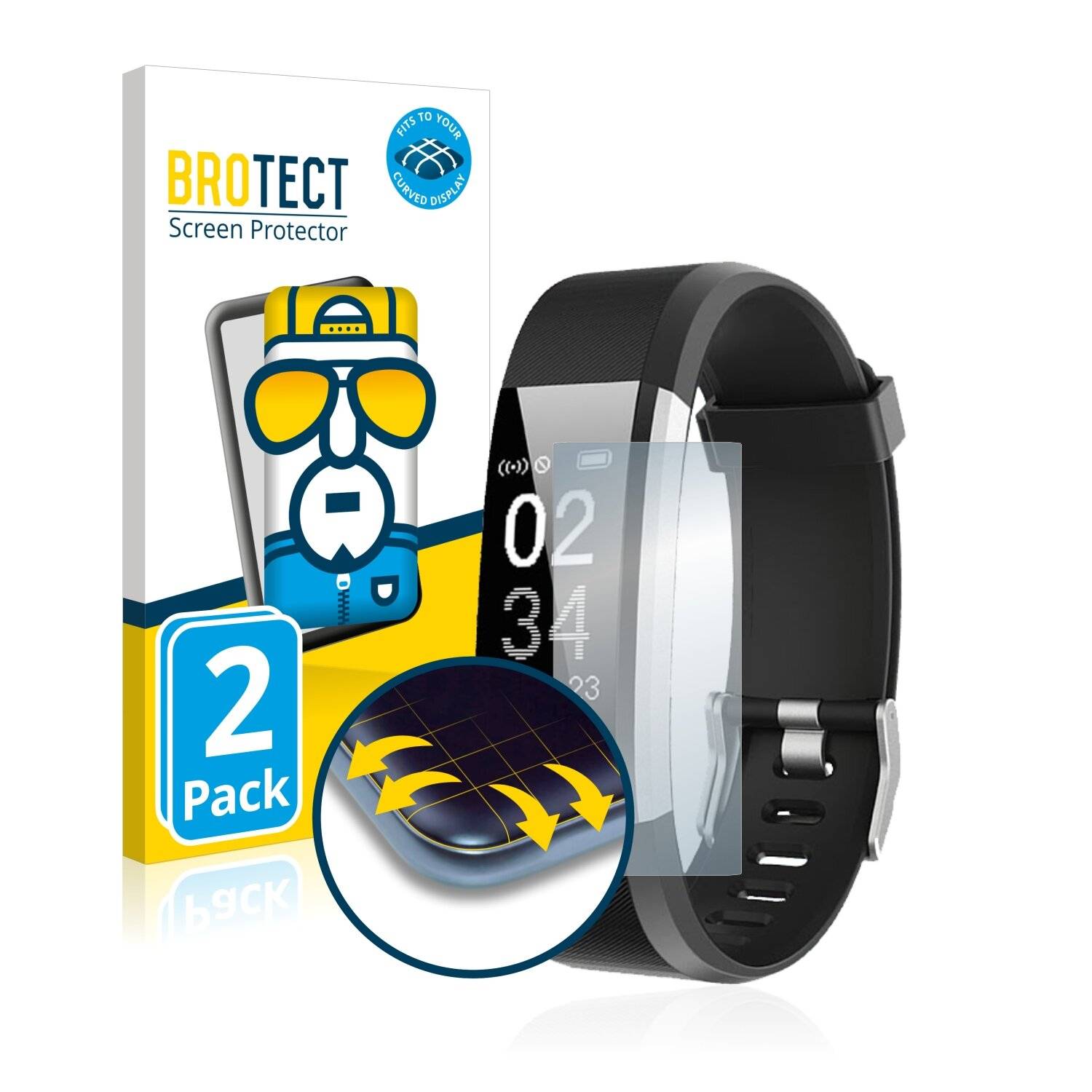 2x BROTECT Flex Full-Cover Displayschutzfolie für Chereeki ID115