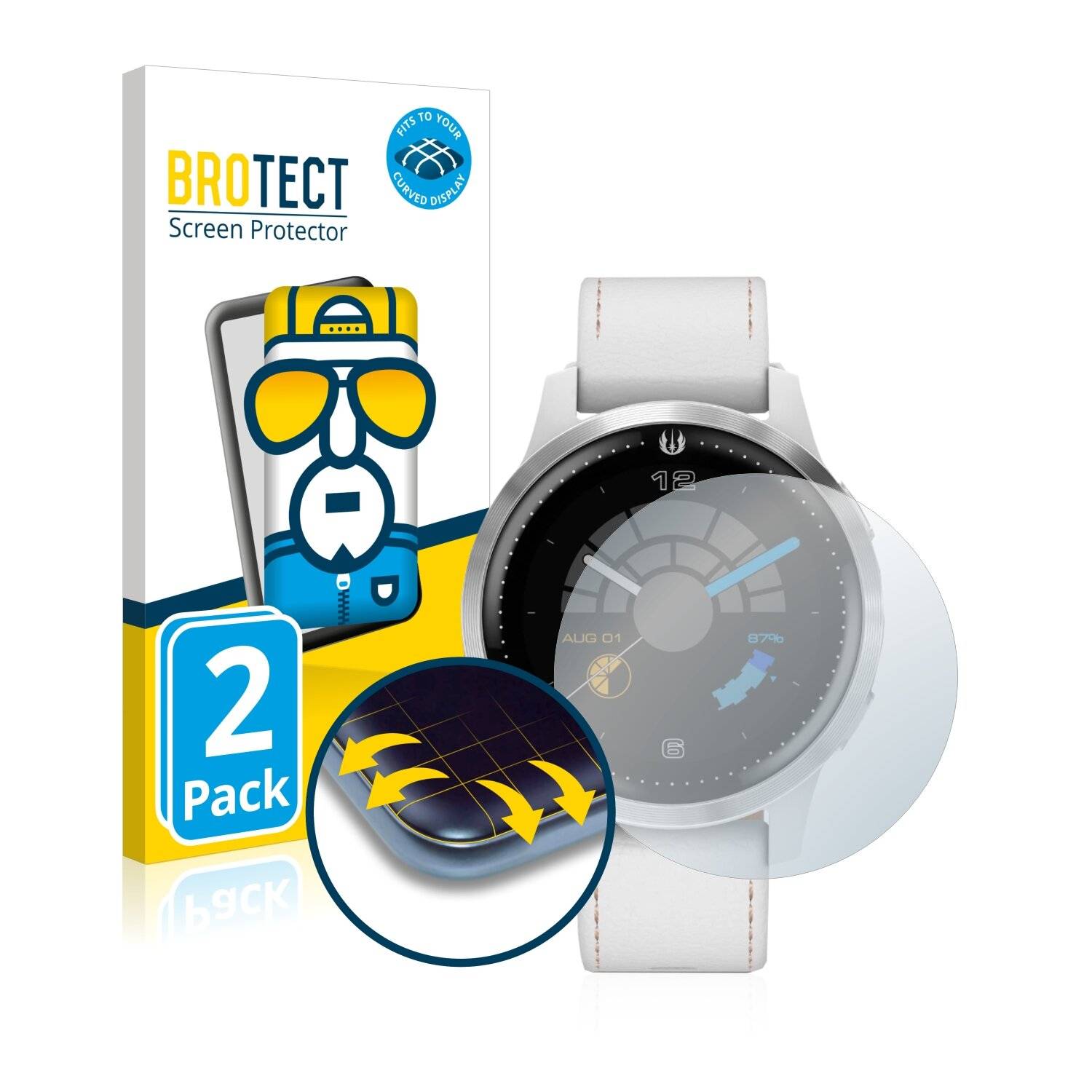 2x BROTECT Flex Full-Cover Displayschutzfolie für Garmin Legacy Saga Rey (40