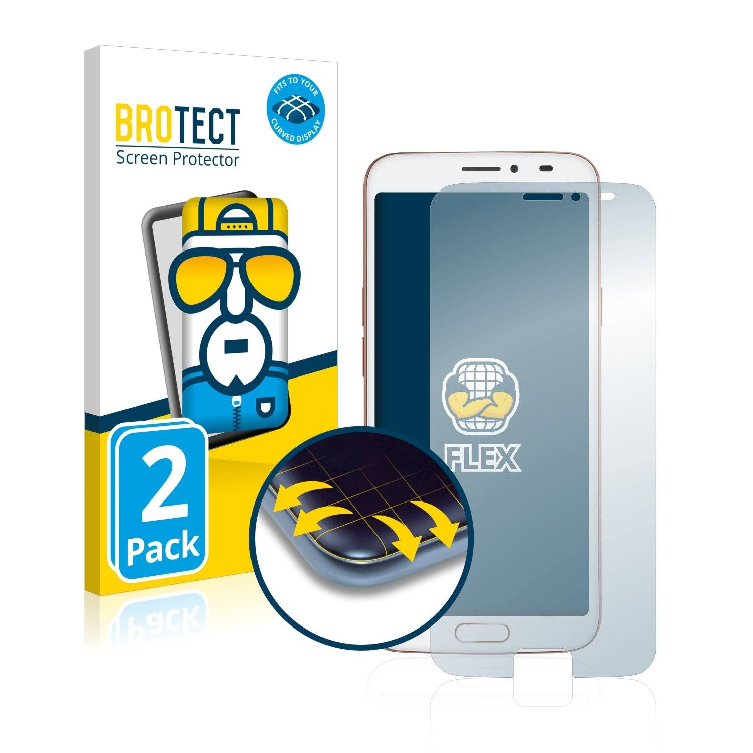 2x BROTECT Flex Full-Cover Displayschutzfolie für Doro