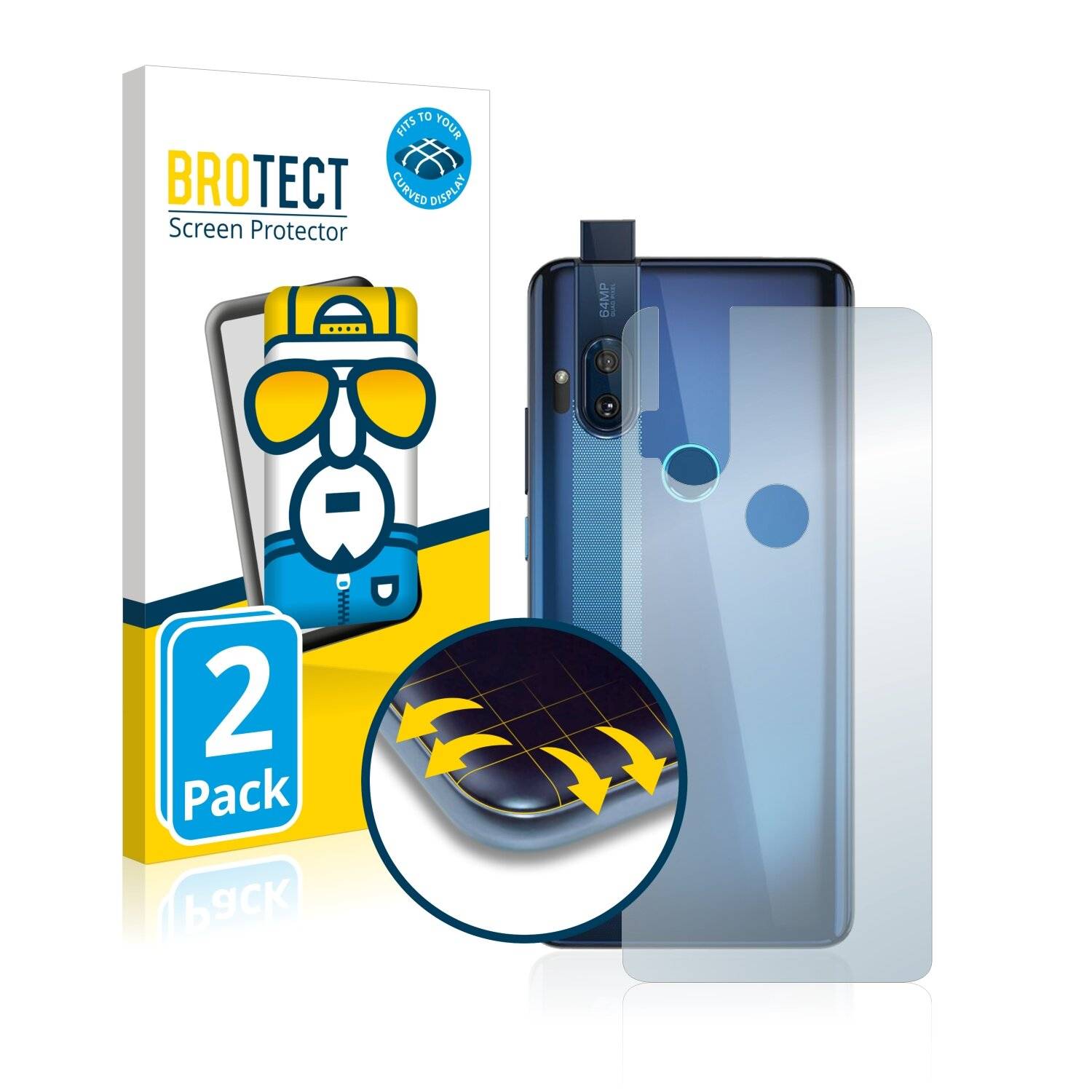 2x BROTECT Flex Full-Cover Displayschutzfolie für Motorola One Hyper