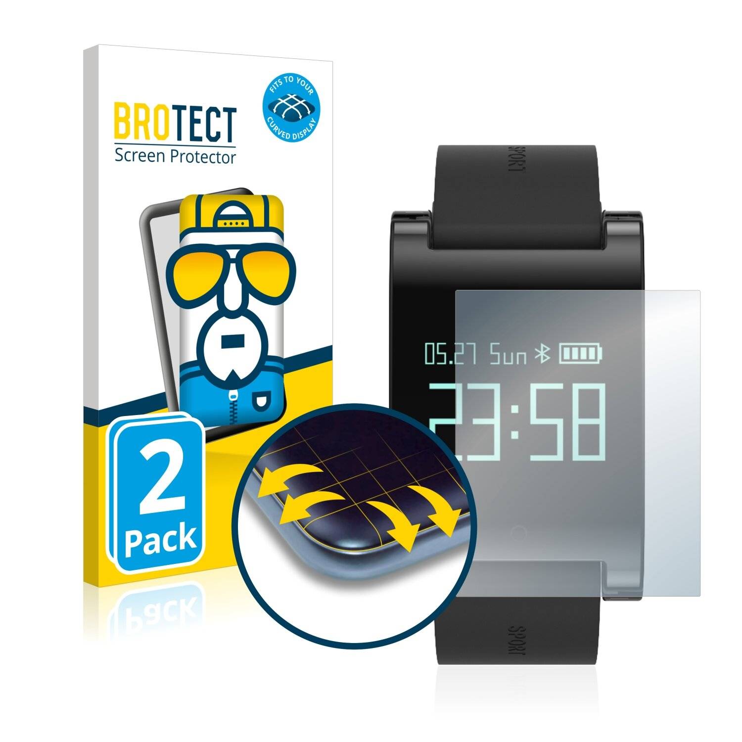 2x BROTECT Flex Full-Cover Displayschutzfolie für Makibes