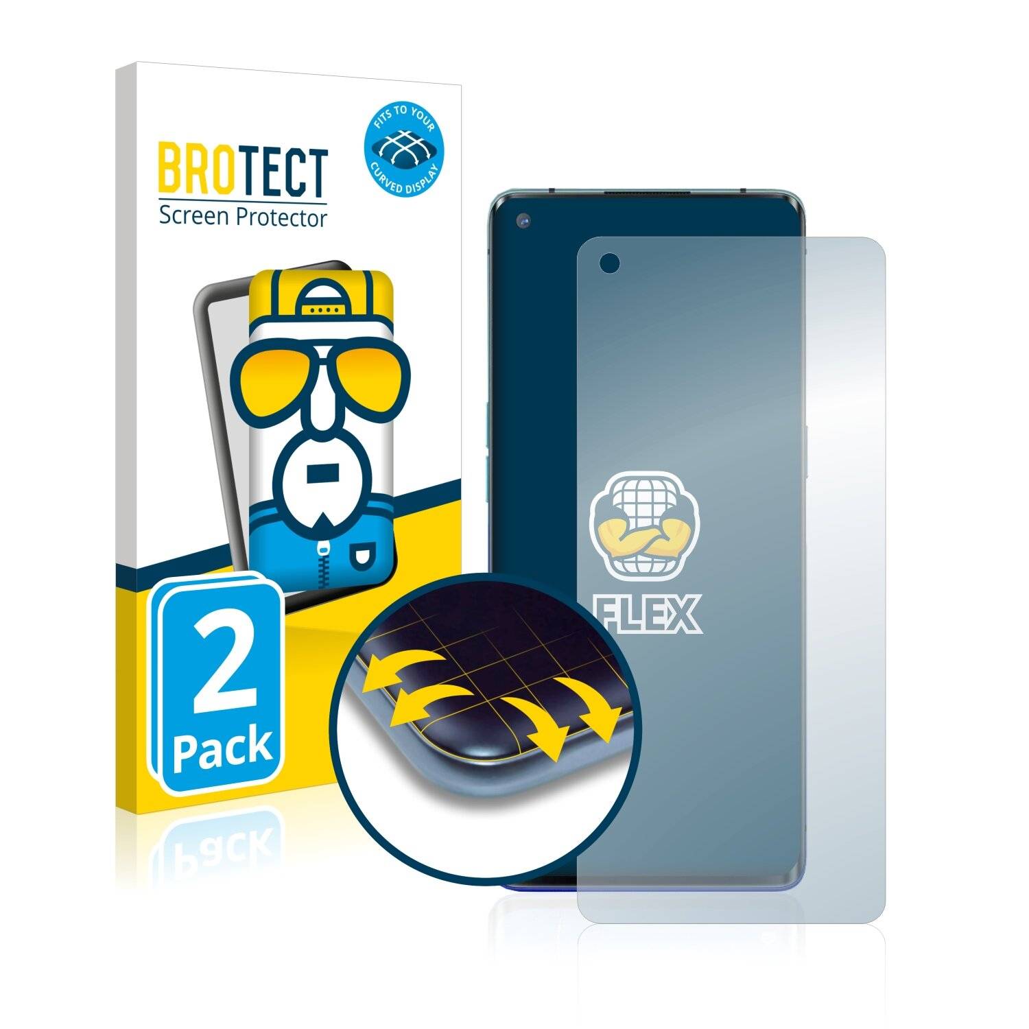 2x BROTECT Flex Full-Cover Displayschutzfolie für Oppo Reno 3