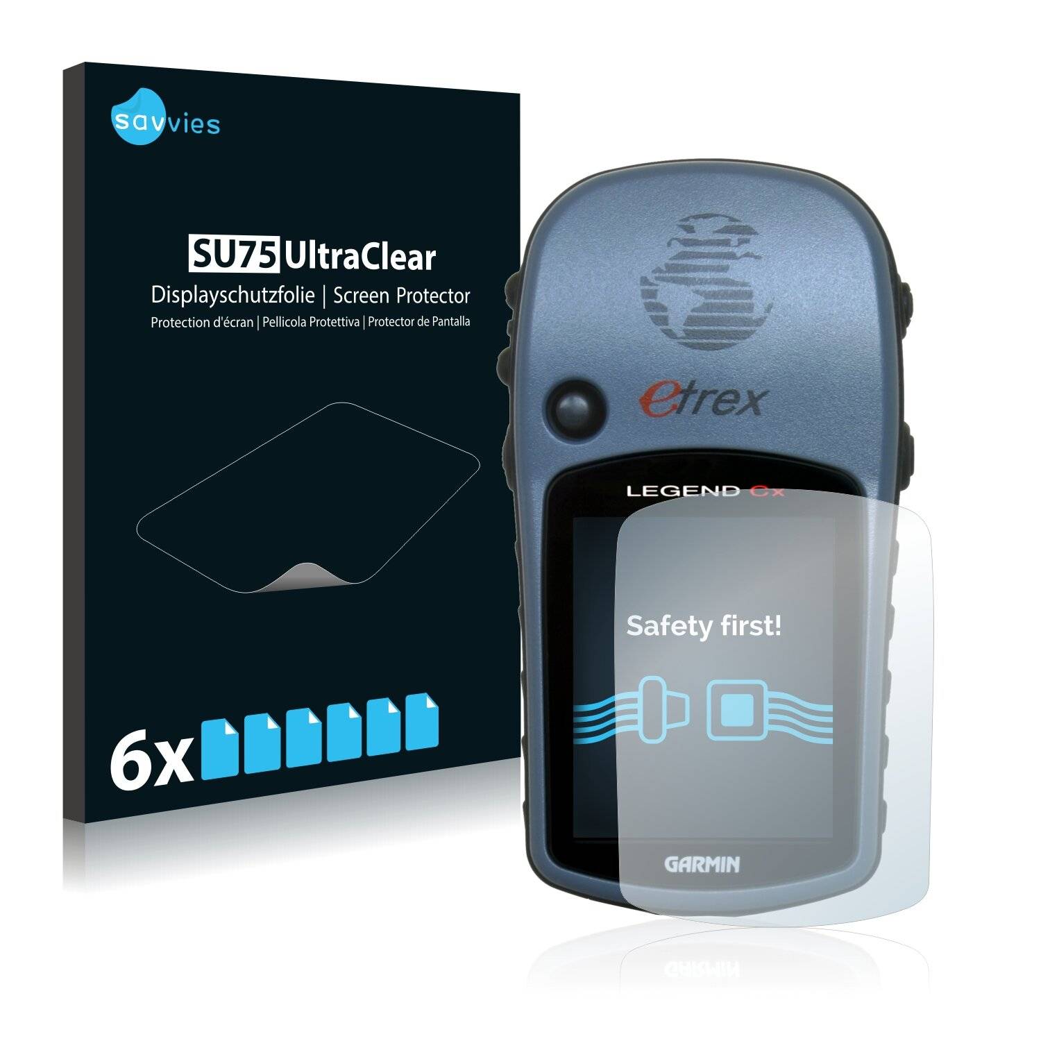 6x Savvies SU75 Displayschutzfolie für Garmin eTrex Legend