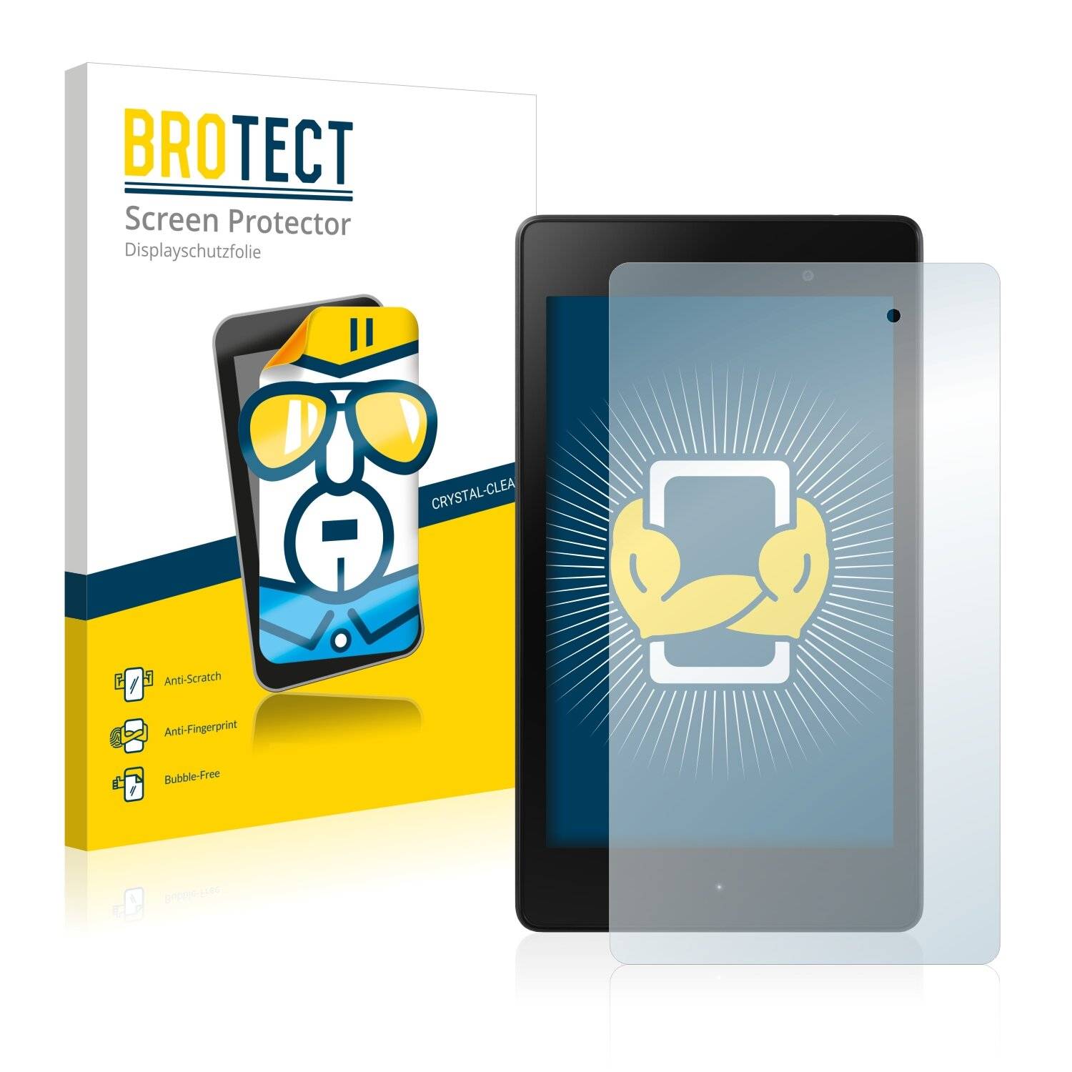 2x BROTECT HD-Clear Displayschutzfolie für Google Nexus 7 Tablet 2