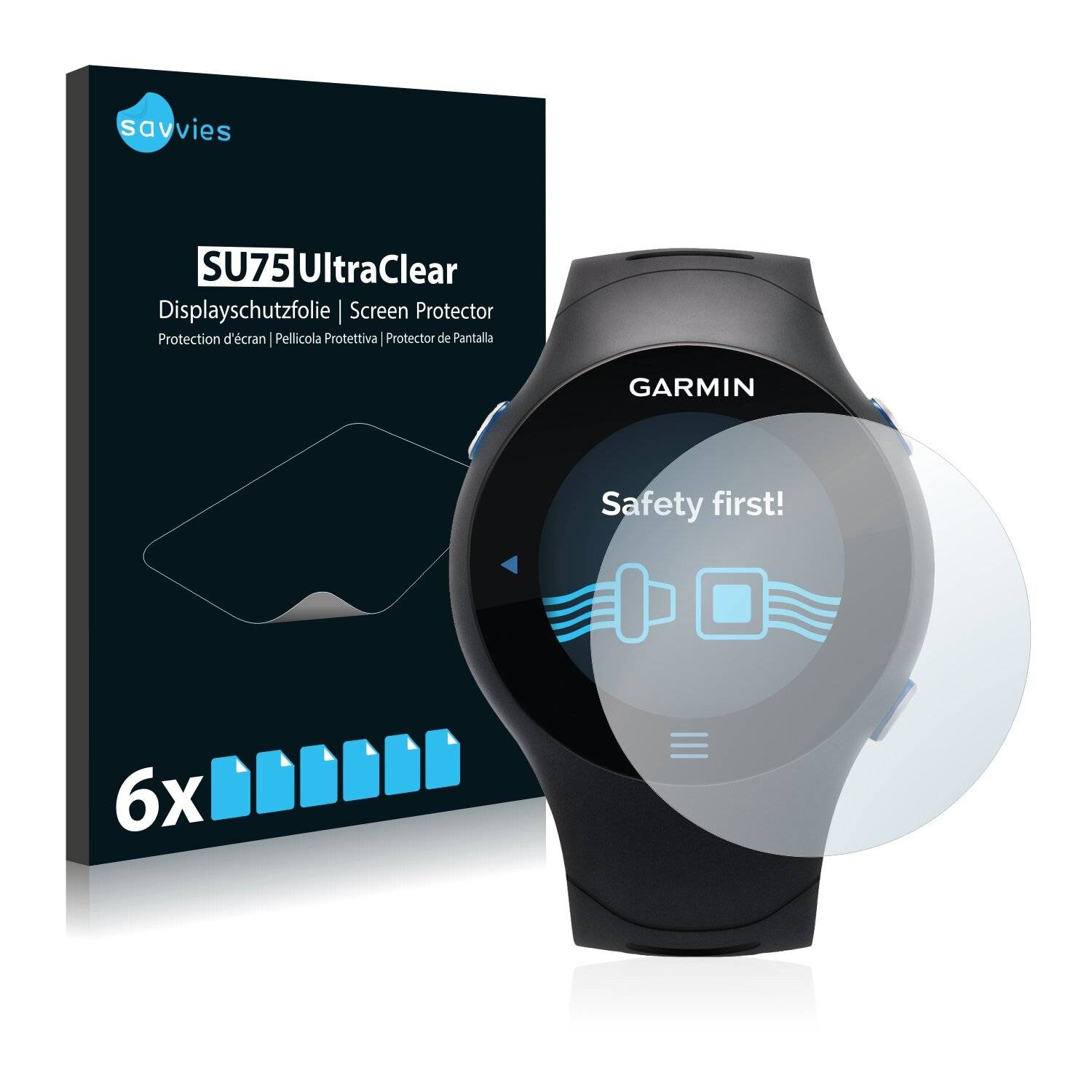 6x Savvies SU75 Displayschutzfolie für Garmin Forerunner
