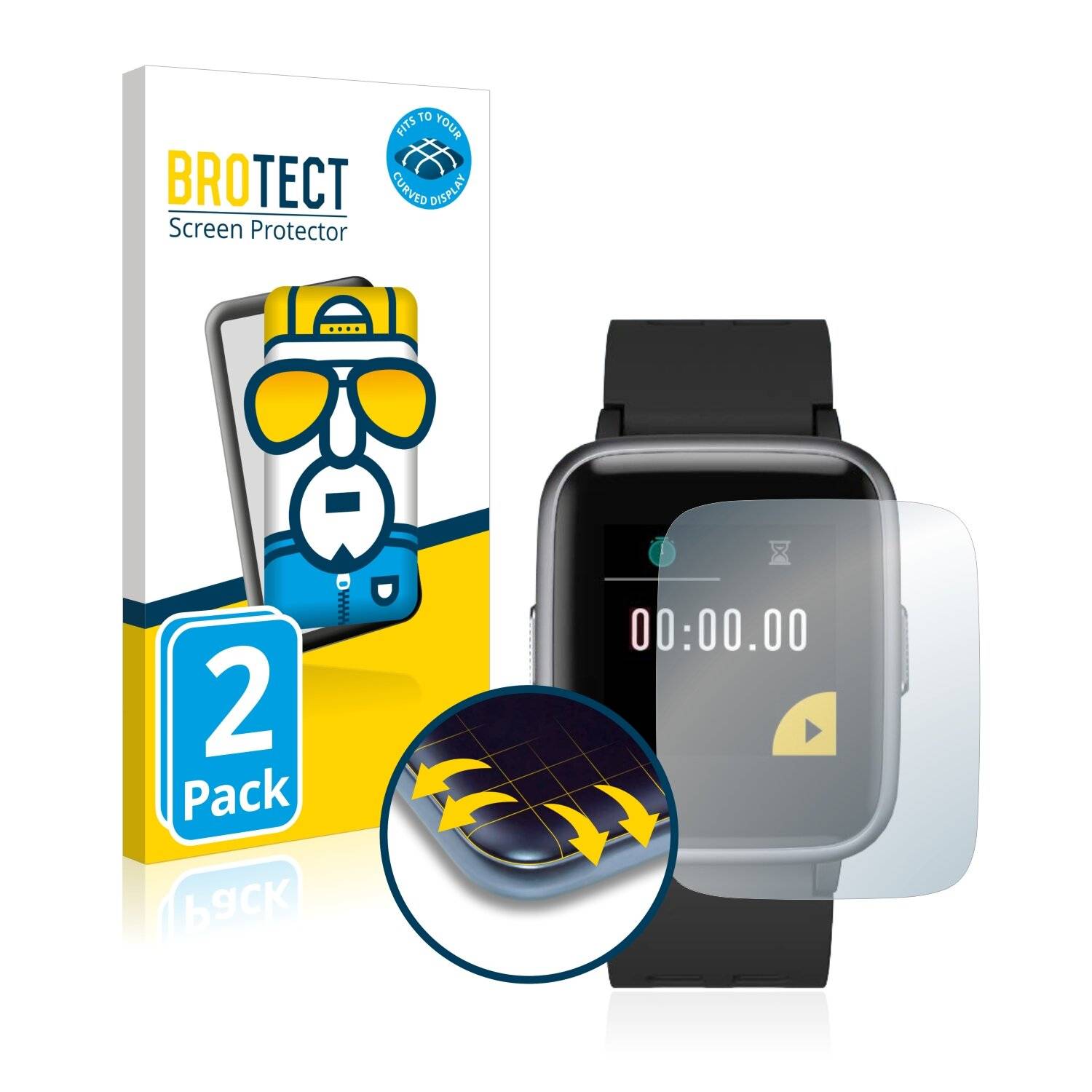 2x BROTECT Flex Full-Cover Displayschutzfolie für moreFIT