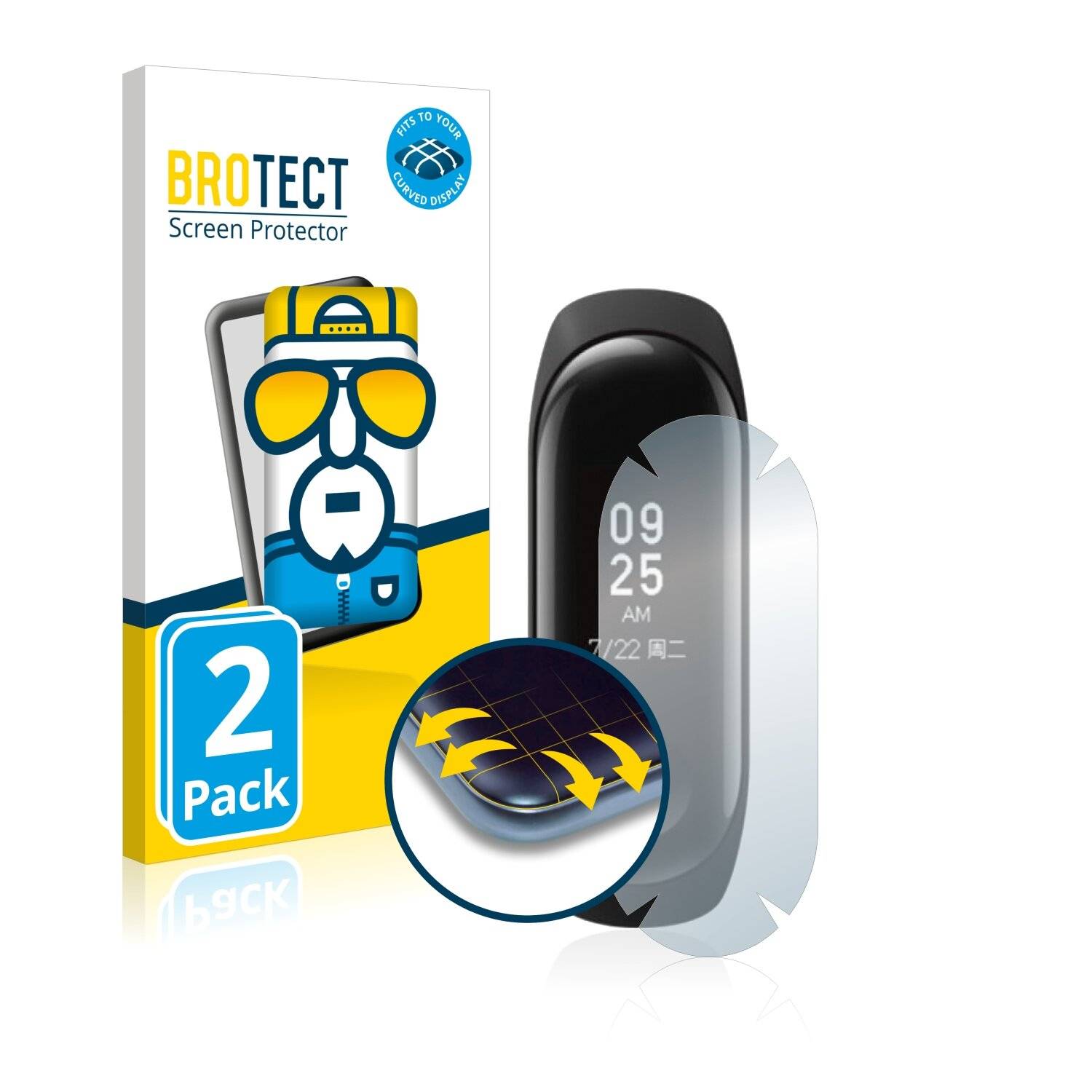 2x BROTECT Flex Full-Cover Displayschutzfolie für Xiaomi Mi Band