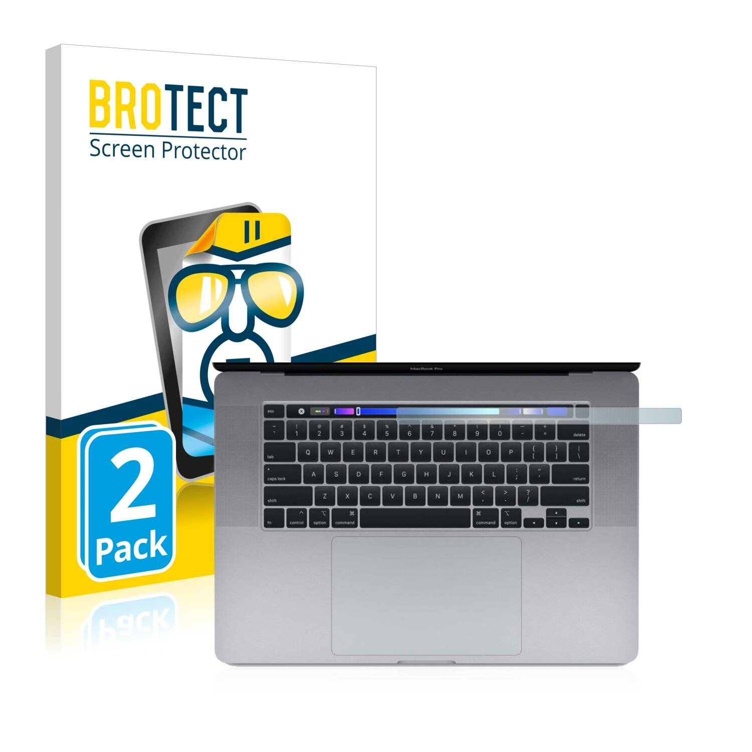 2x BROTECT HD-Clear Displayschutzfolie für Apple MacBook Pro 16 2019 (NUR Touch