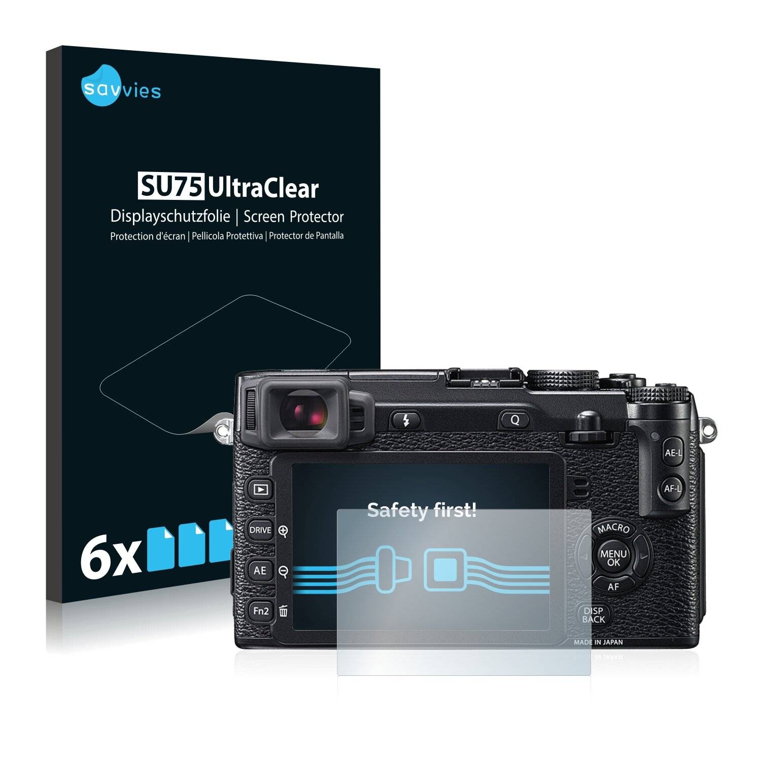 6x Savvies SU75 Displayschutzfolie für Fujifilm