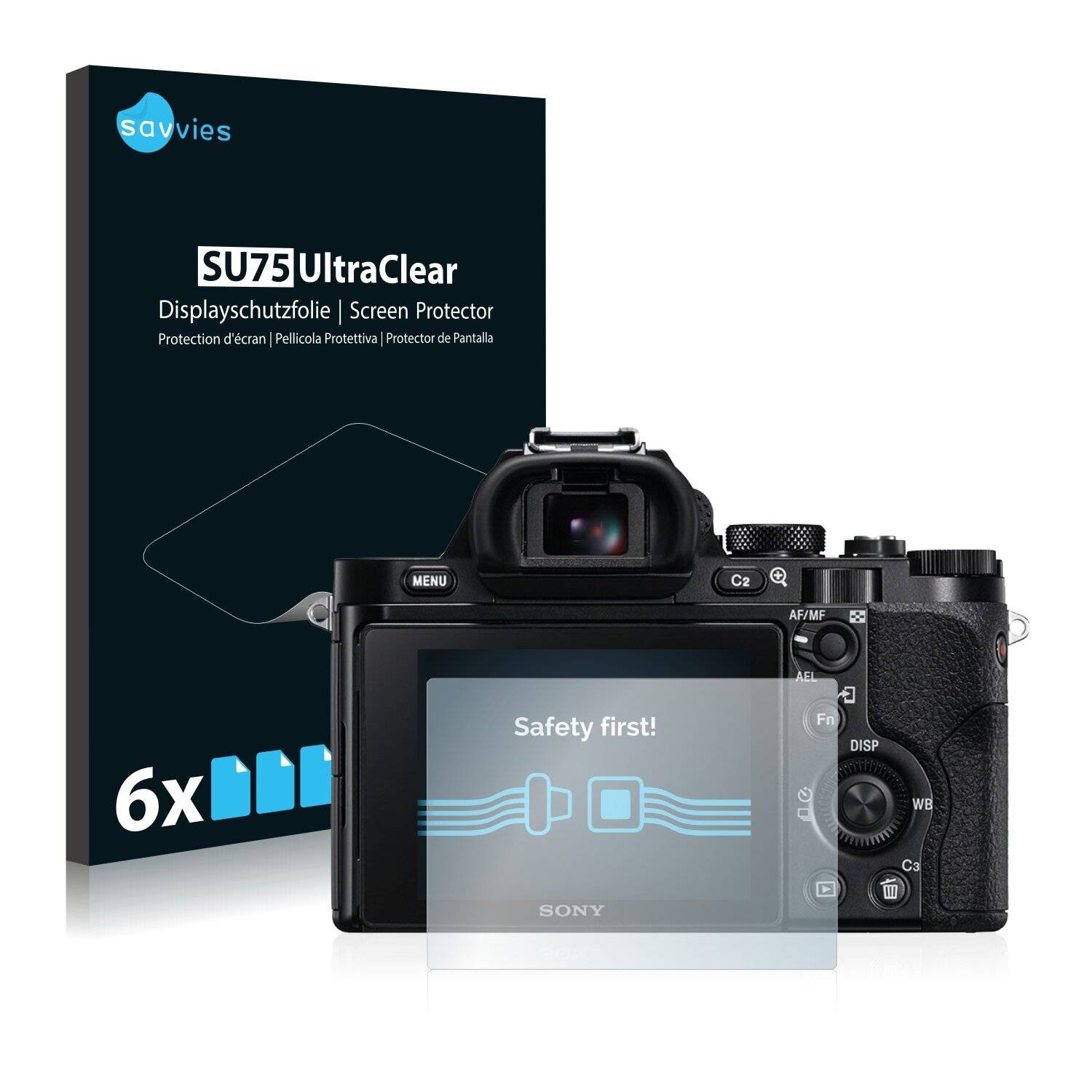 6x Savvies SU75 Displayschutzfolie für Sony Alpha 7R