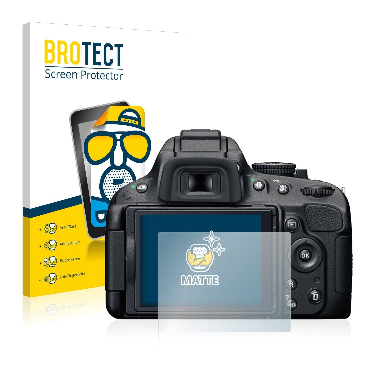 2x BROTECT Matte Displayschutzfolie für Nikon D5100 - Entspiegelt,