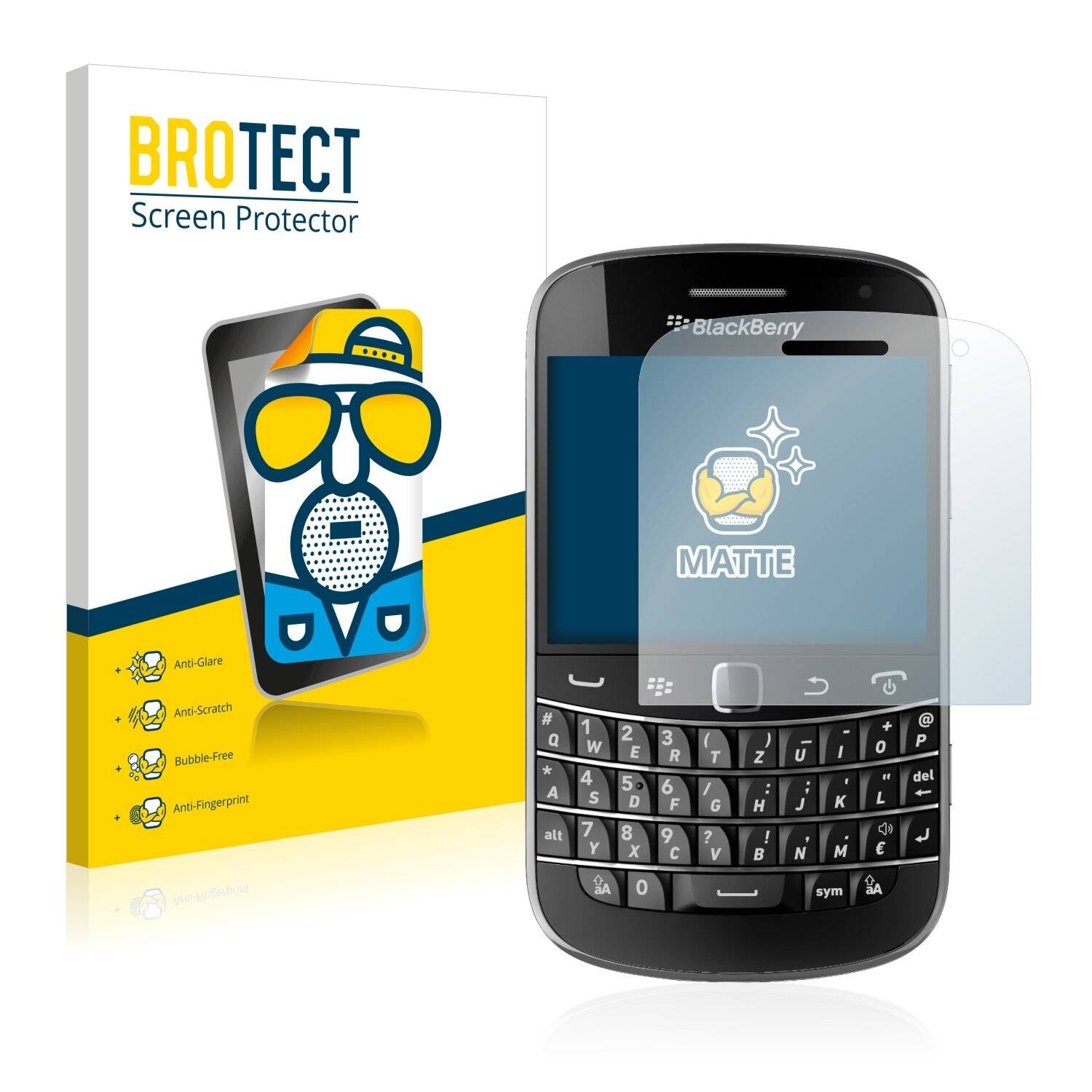 2x BROTECT Matte Displayschutzfolie für RIM BlackBerry Bold Touch 9900 - Entspiegelt,
