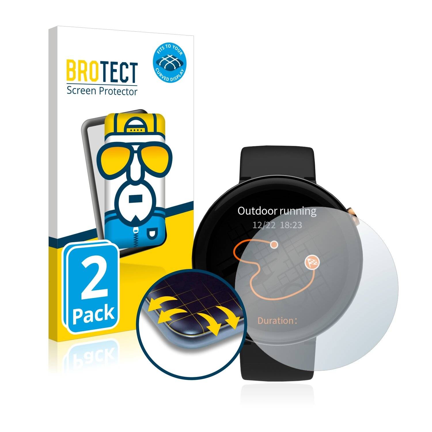 2x BROTECT Flex Full-Cover Displayschutzfolie für Huami Amazfit