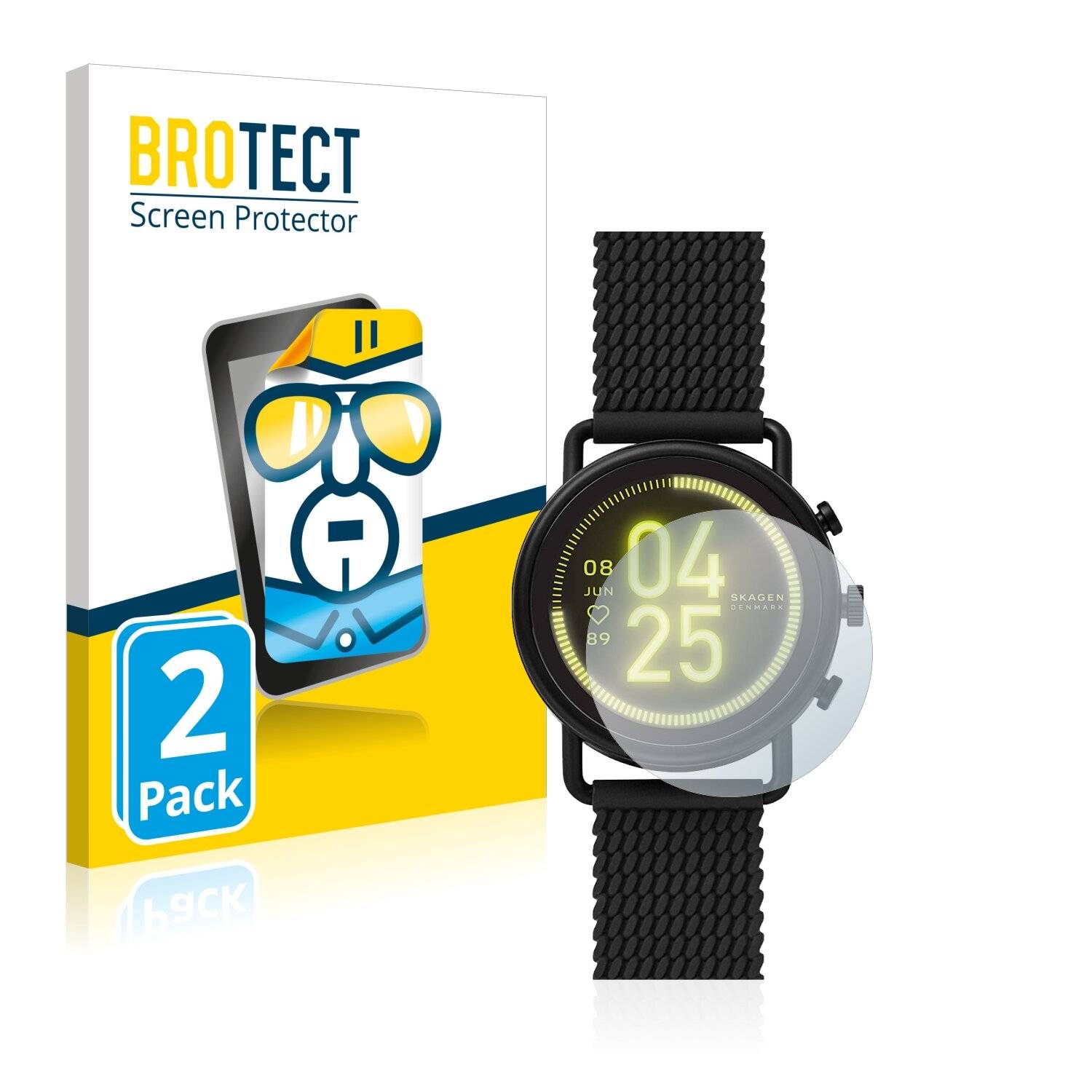2x BROTECT HD-Clear Displayschutzfolie für Skagen Smartwatch Falster