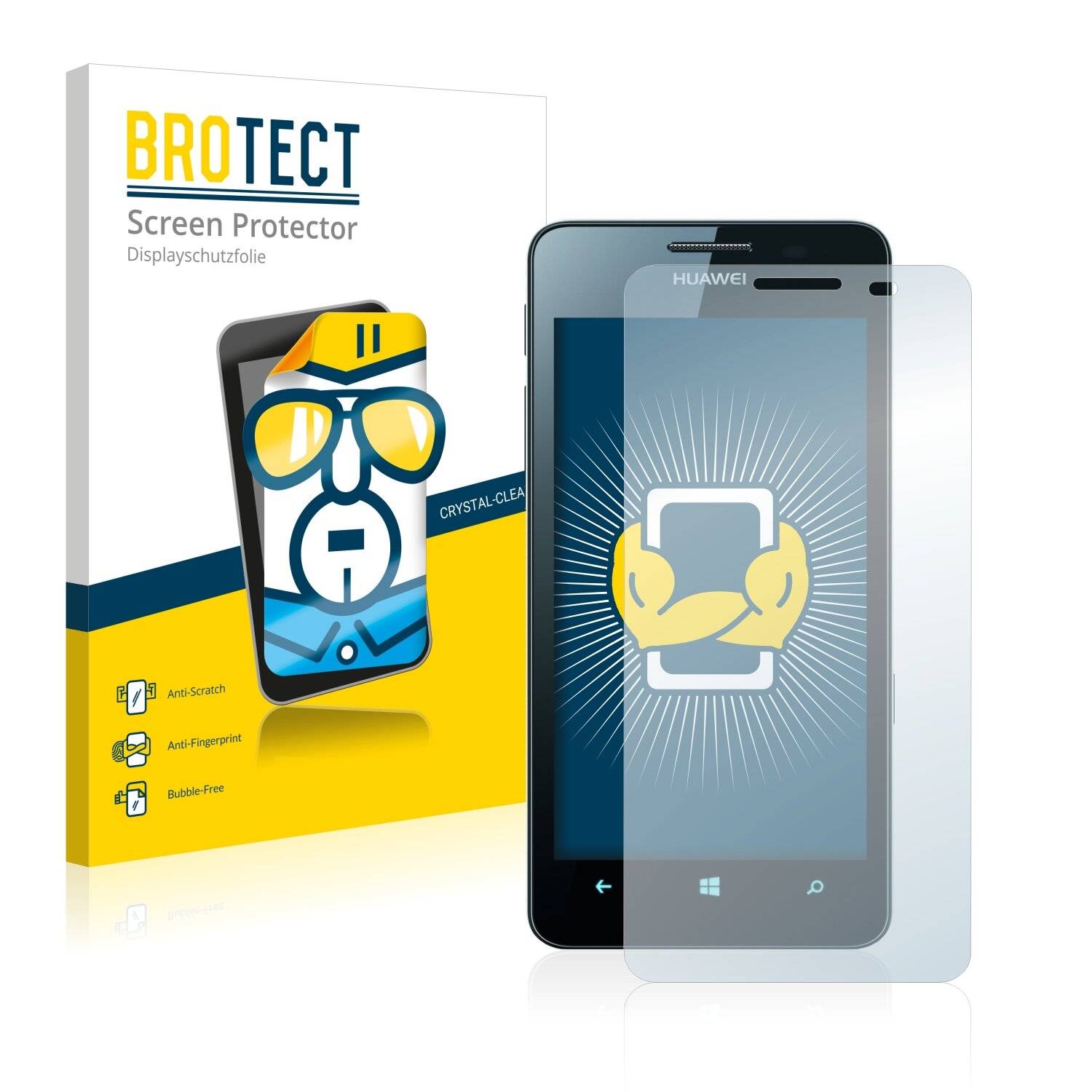 2x BROTECT HD-Clear Displayschutzfolie für Huawei Ascend