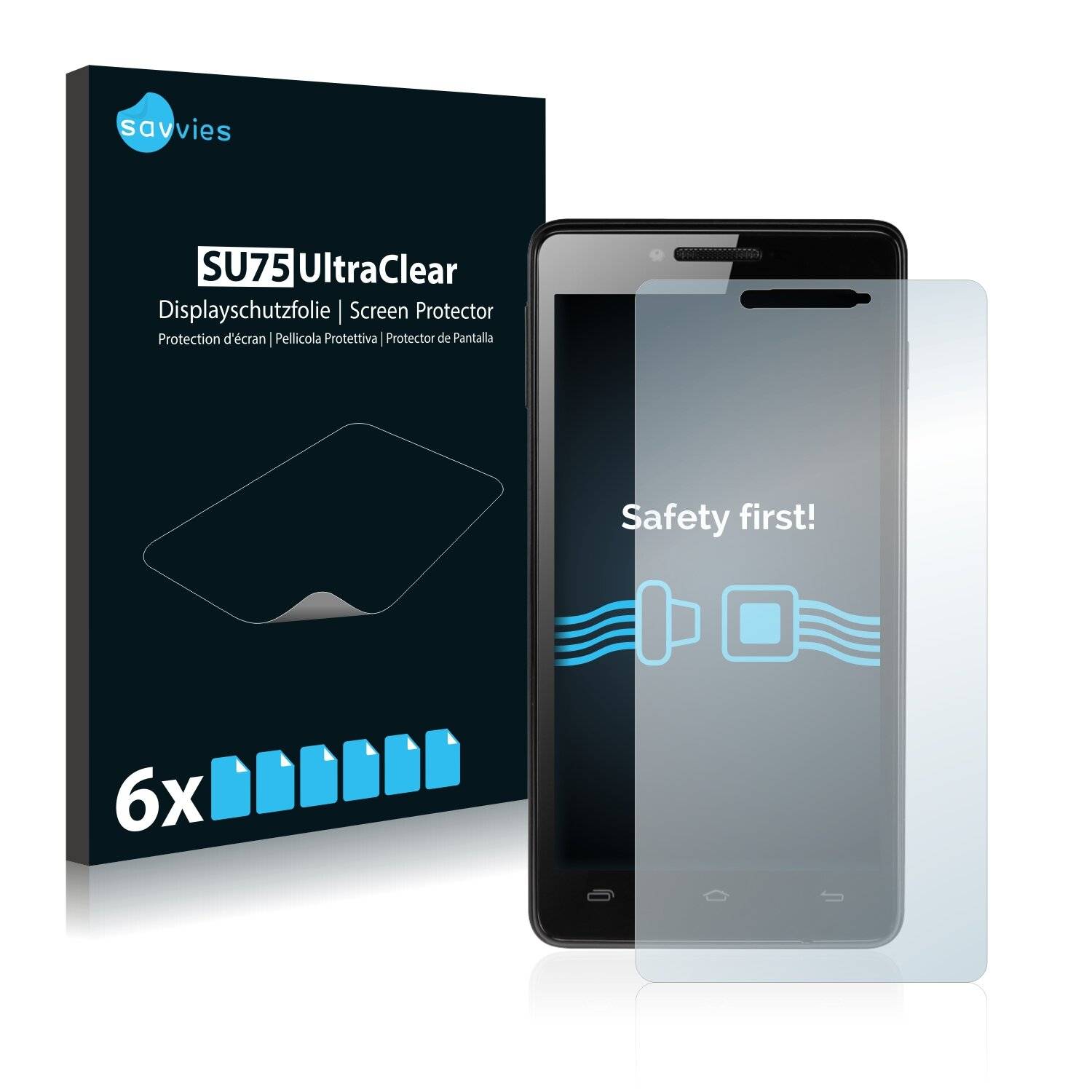 6x Savvies SU75 Displayschutzfolie für Prestigio MultiPhone 5500 DUO