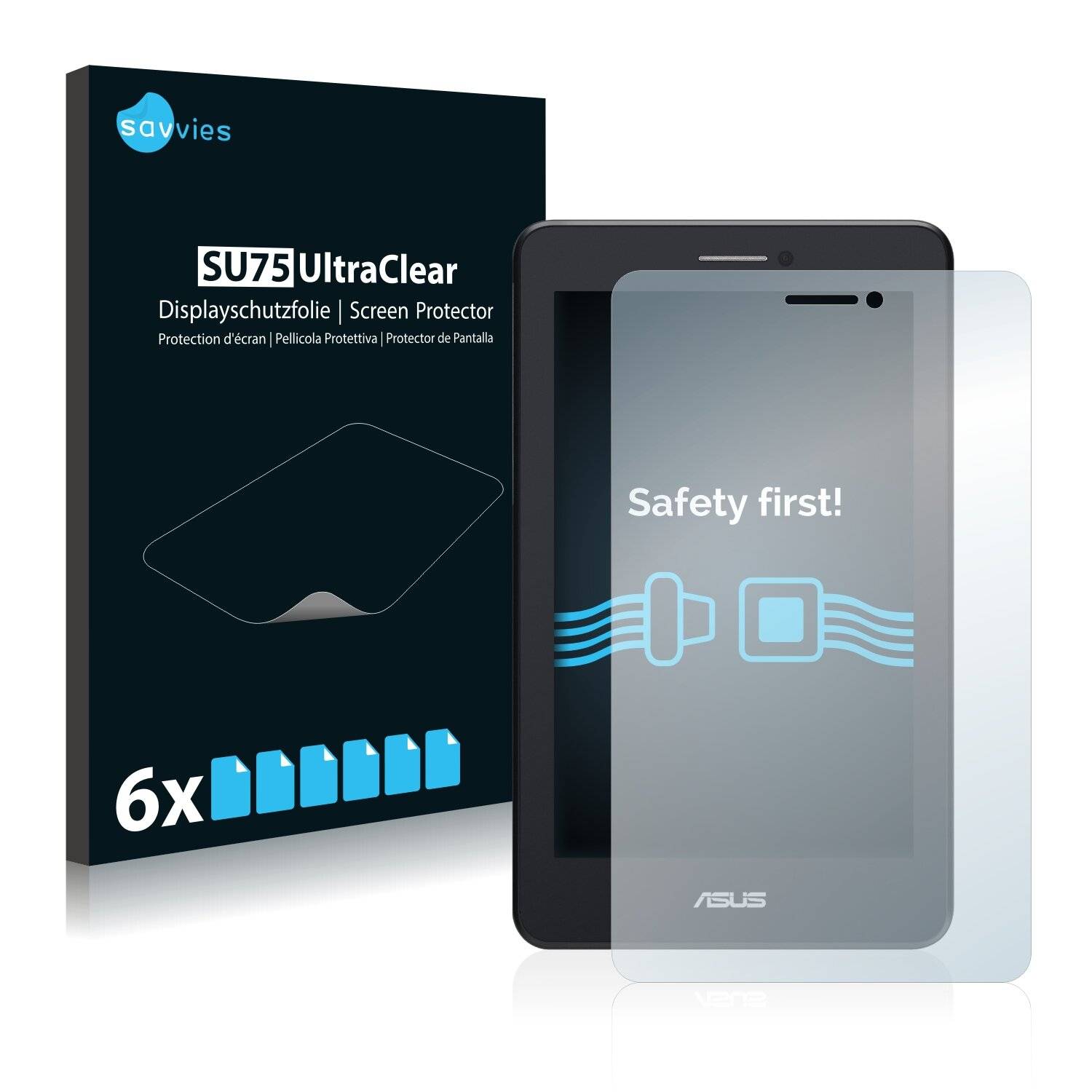 6x Savvies SU75 Displayschutzfolie für Asus FonePad 7 ME175CG