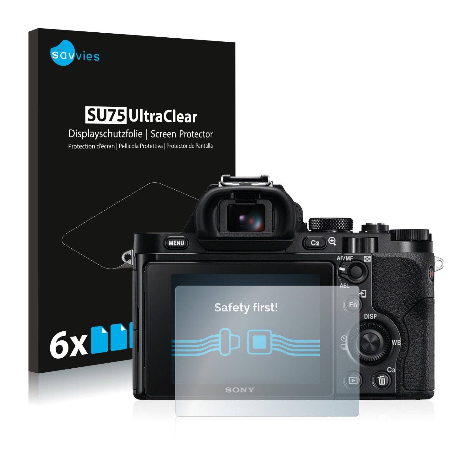 6x Savvies SU75 Displayschutzfolie für Sony Alpha 7