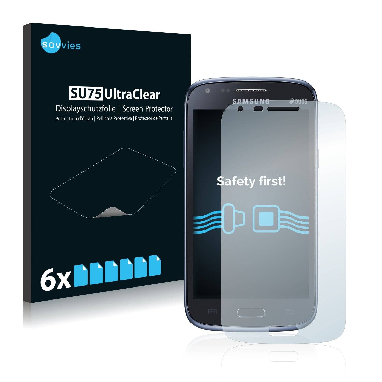 6x Savvies SU75 Displayschutzfolie für Samsung Galaxy Core