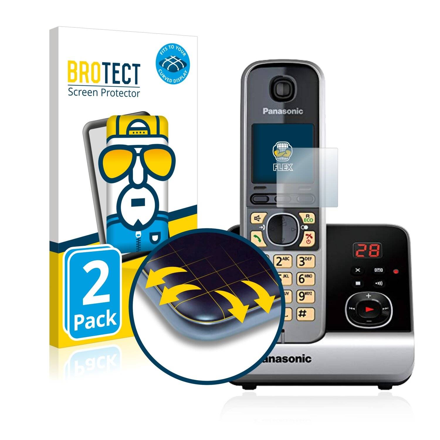 2x BROTECT Flex Full-Cover Displayschutzfolie für Panasonic