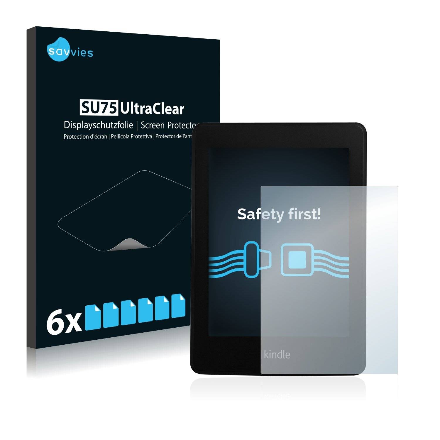 6x Savvies SU75 Displayschutzfolie für Amazon Kindle Paperwhite
