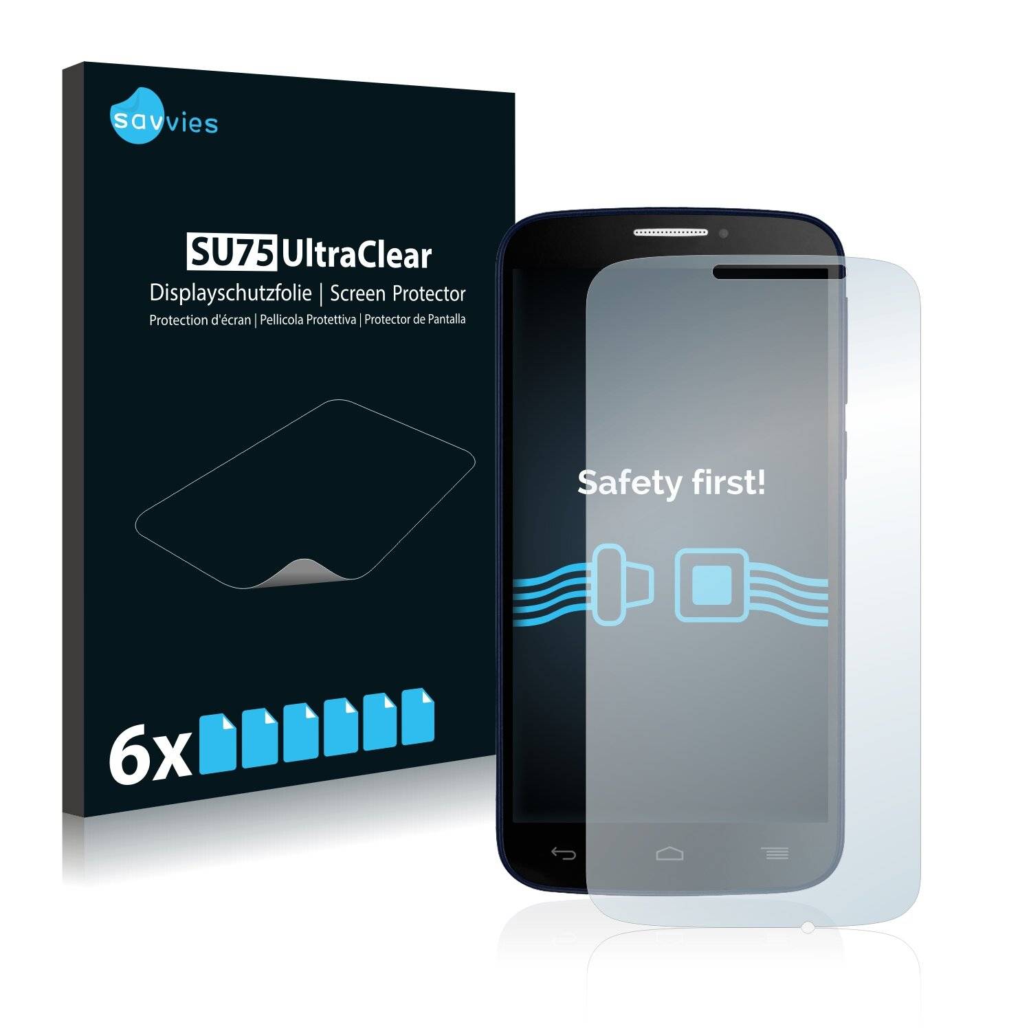 6x Savvies SU75 Displayschutzfolie für Alcatel One Touch Pop