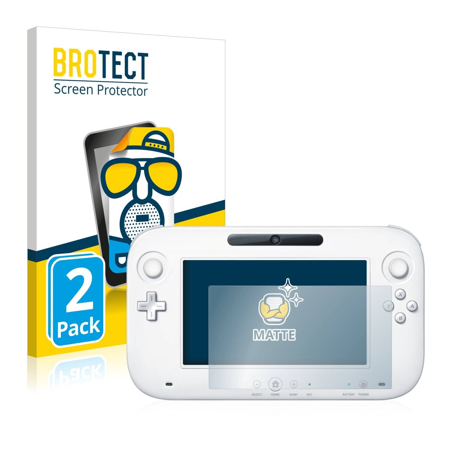 2x BROTECT Matte Displayschutzfolie für Nintendo Wii U GamePad (Controller) - Entspiegelt,