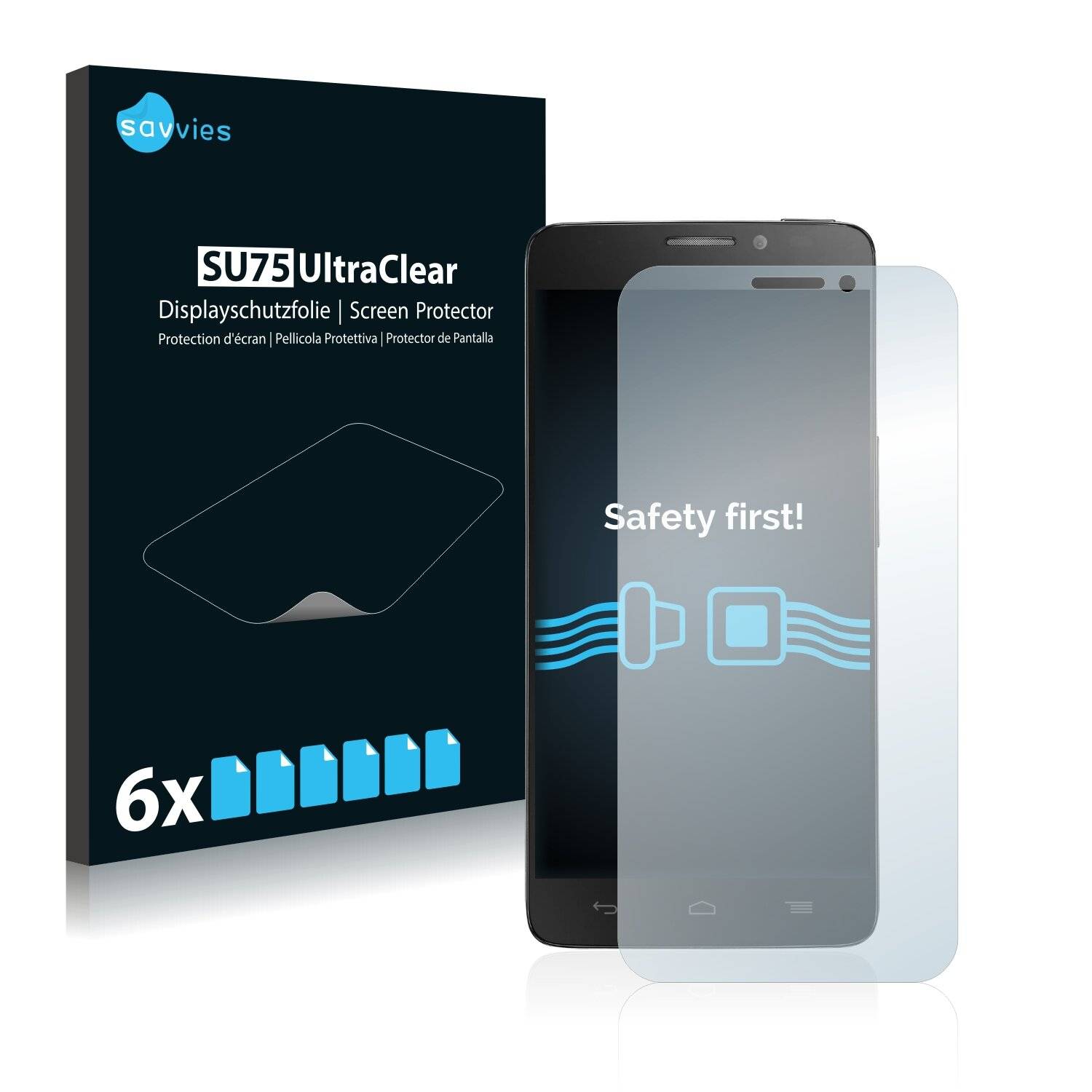 6x Savvies SU75 Displayschutzfolie für Alcatel One Touch Idol X