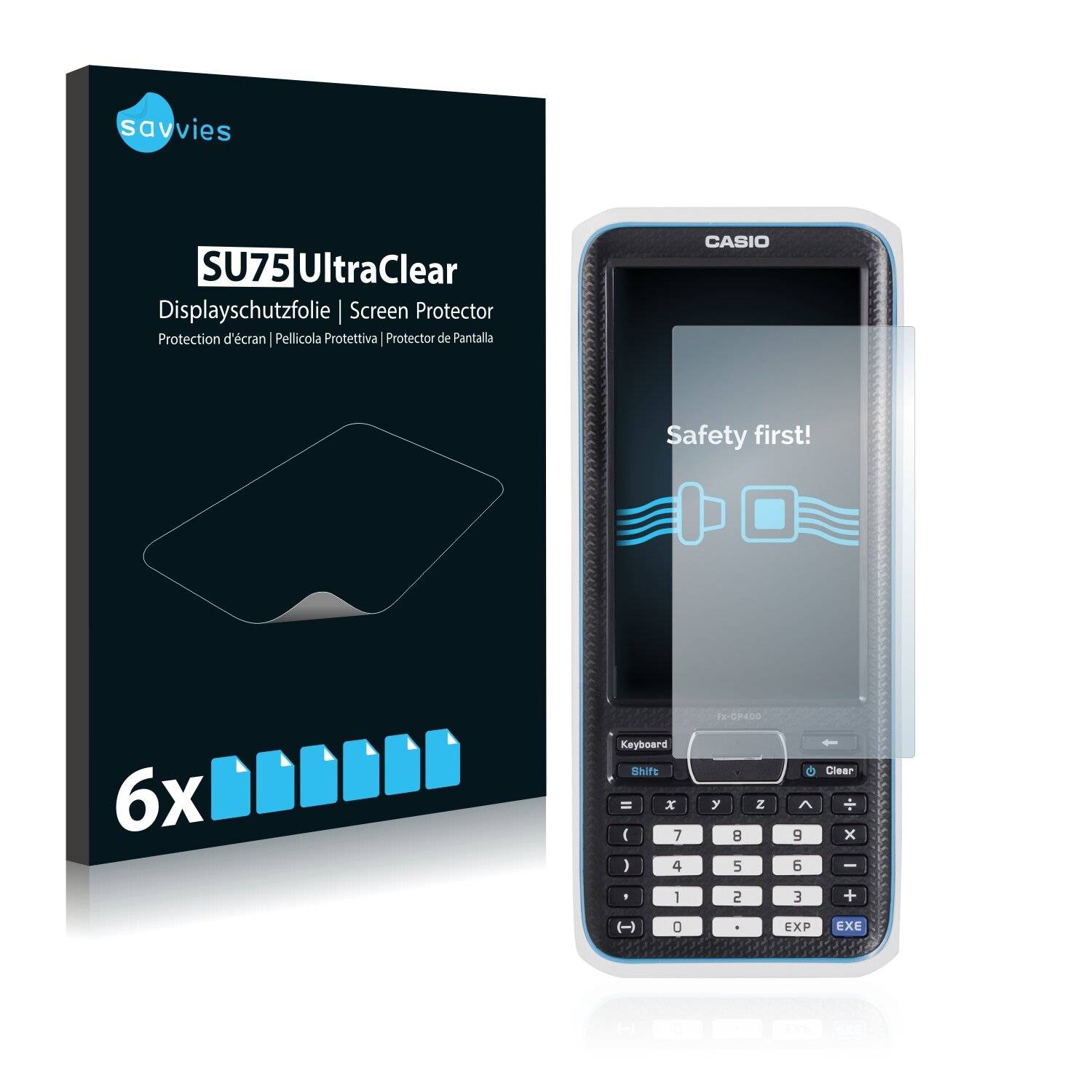 6x Savvies SU75 Displayschutzfolie für Casio FX-CP400 ClassPad