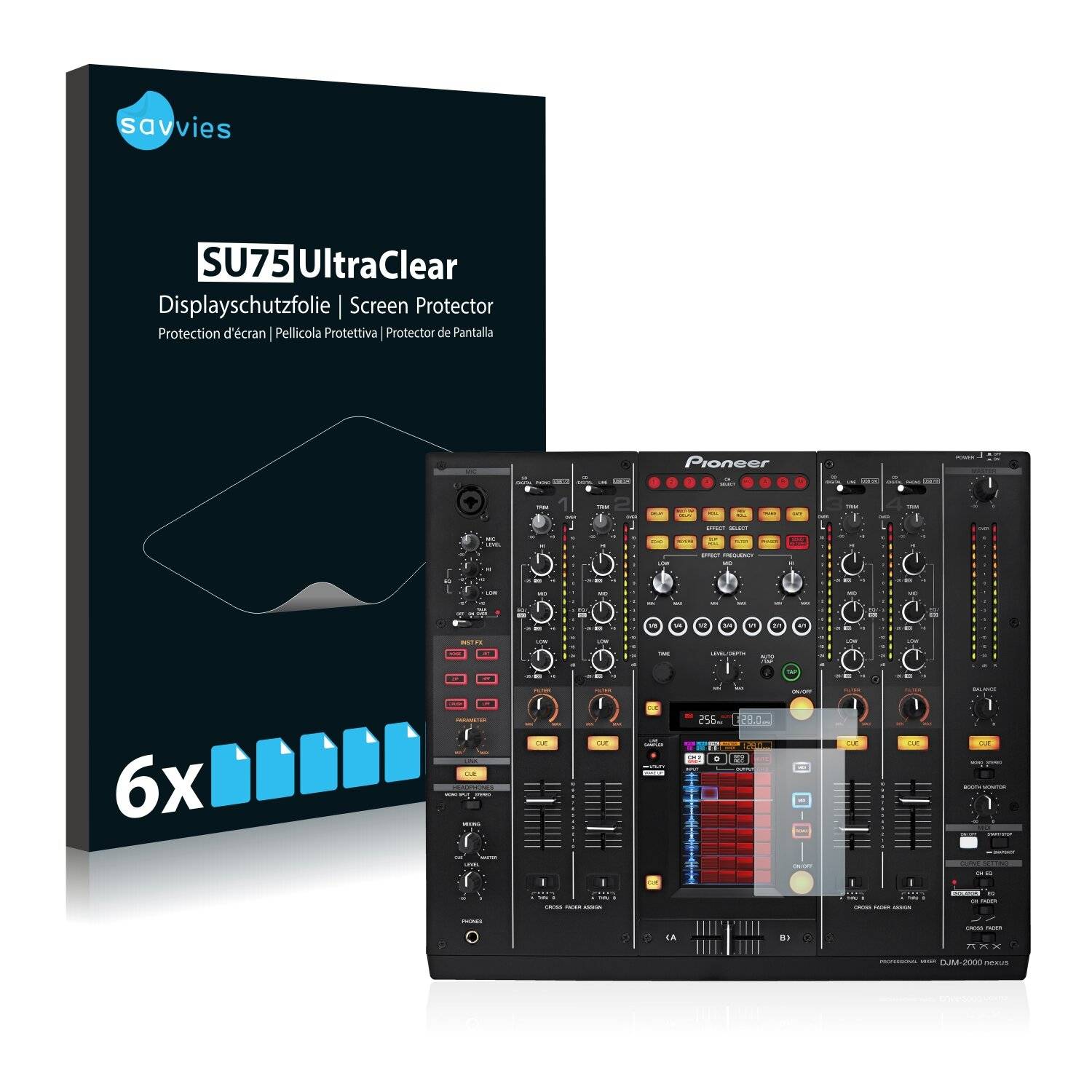 6x Savvies SU75 Displayschutzfolie für Pioneer DJM 2000
