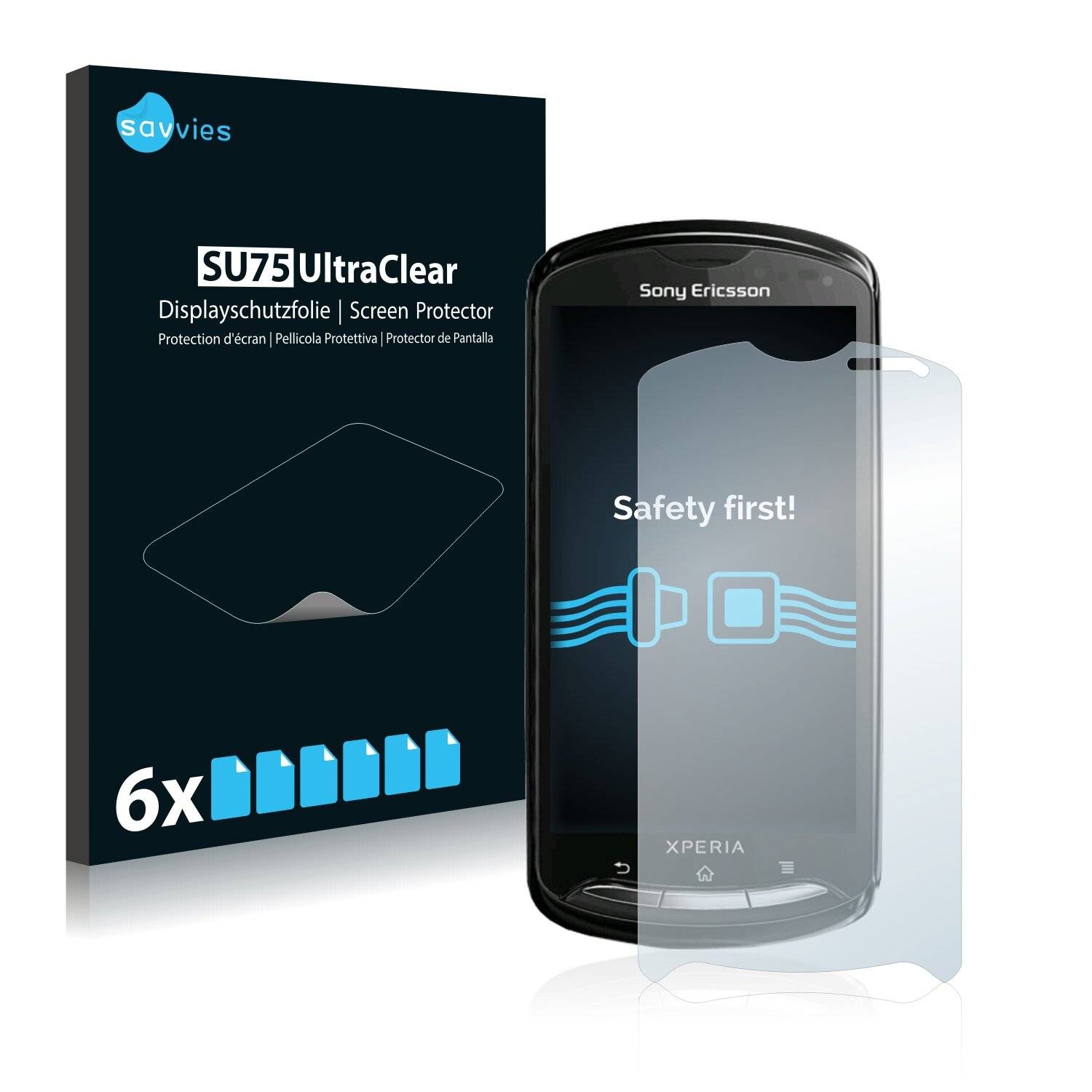 6x Savvies SU75 Displayschutzfolie für Sony Ericsson Xperia Pro MK16